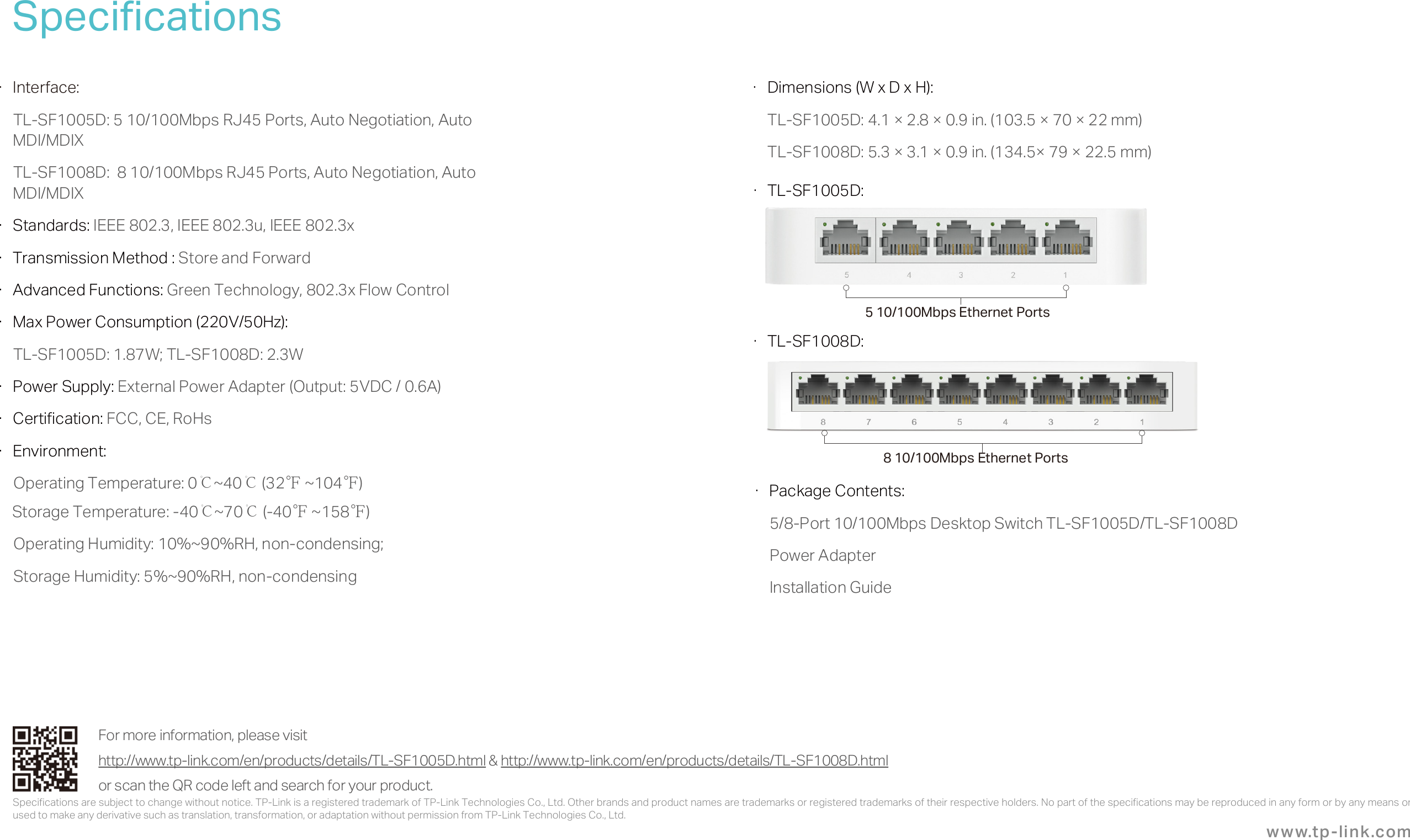 Page 4 of 4 - TL-SF1005D&TL-SF1008D_datasheet  TL-SF1008D V9.0 Datasheet 1480667548143t