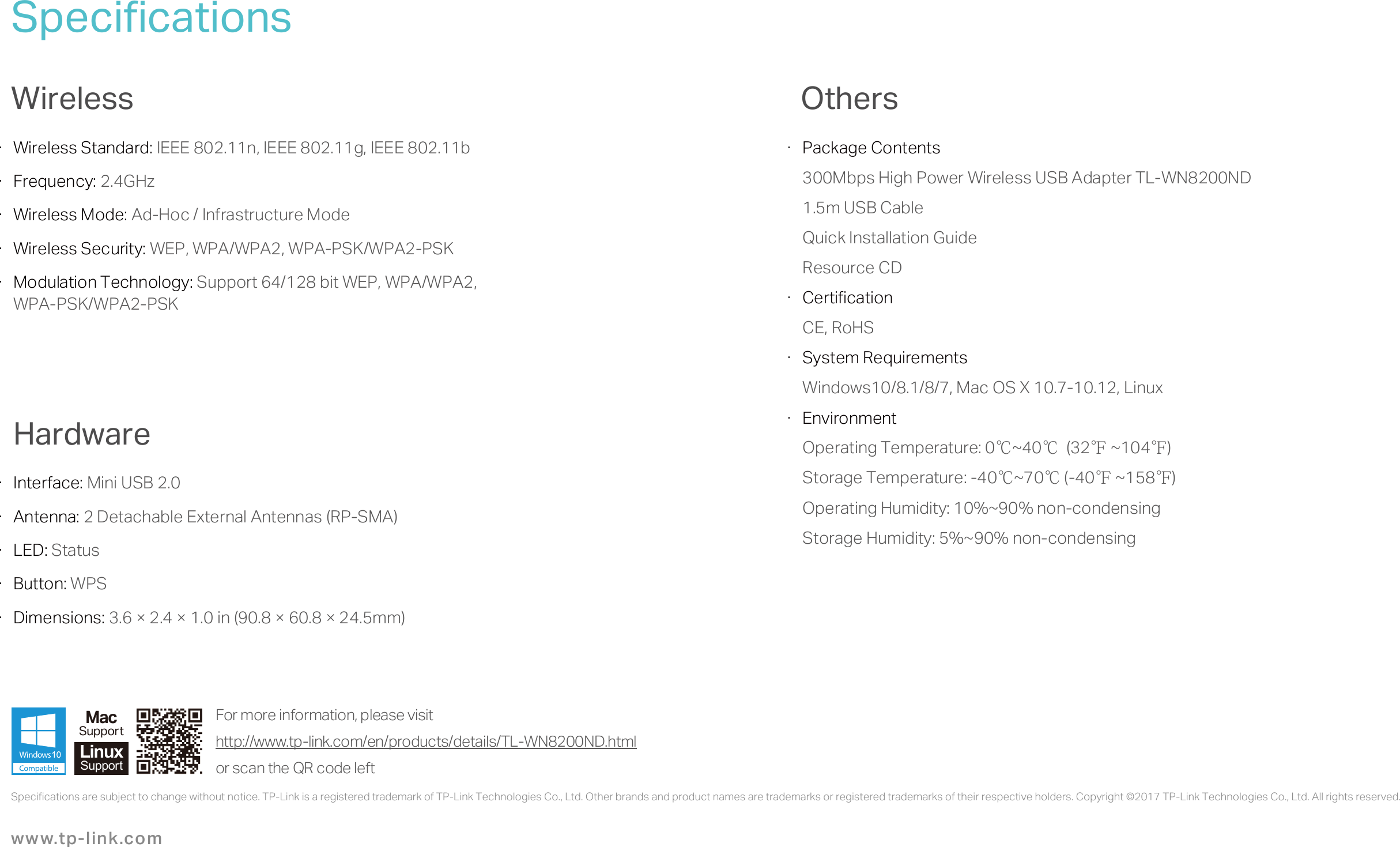 Page 4 of 4 - TL-WN8200ND(UN) V2 Datasheet