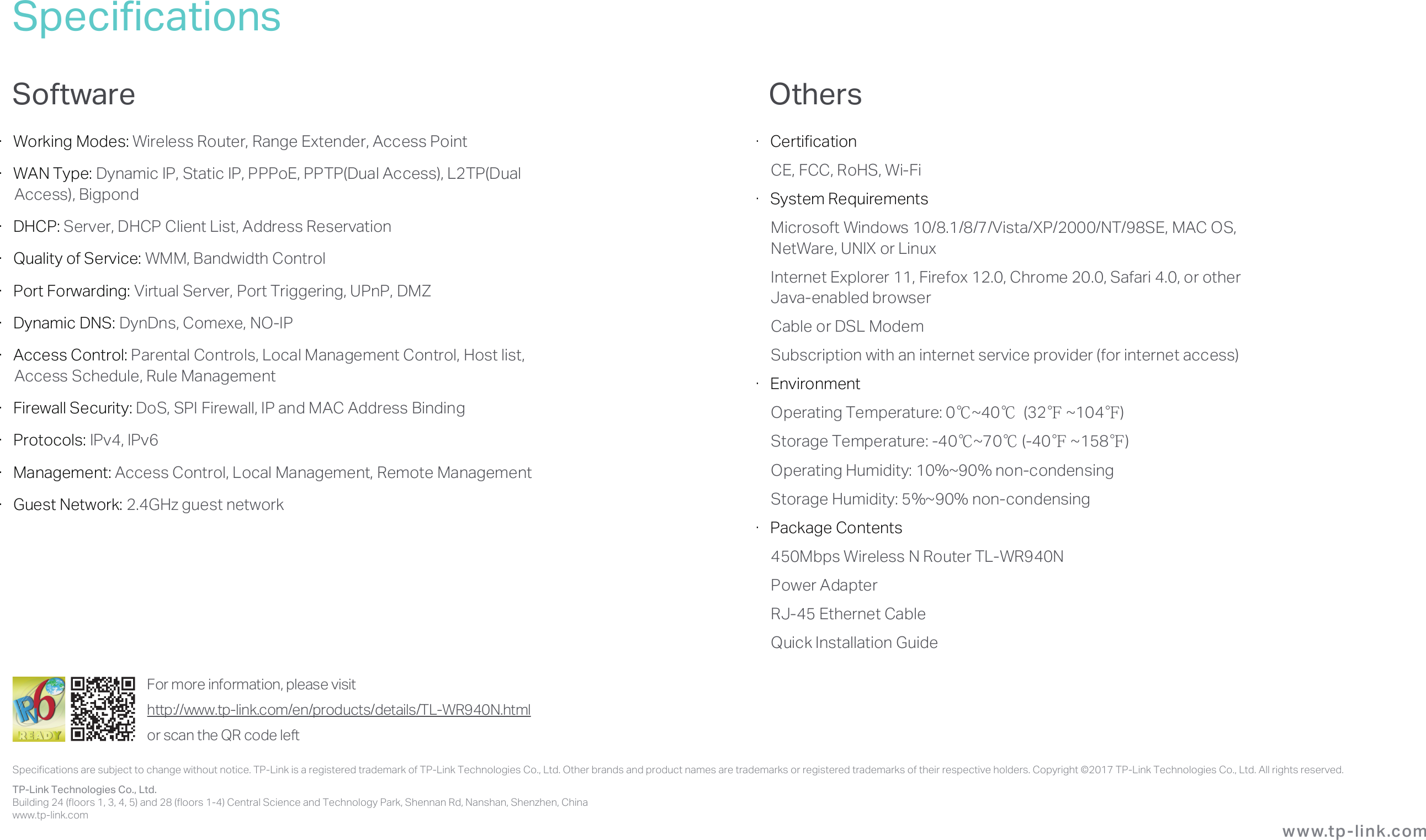 Page 5 of 5 - TL-WR940N V6 Datasheet