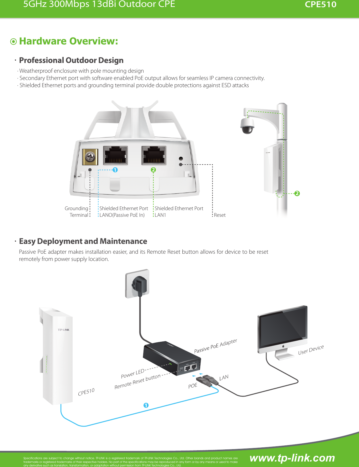 Page 4 of 6 - Tp-Link Tp-Link-Cpe510-Data-Sheet- CPE510 Datasheet-0728  Tp-link-cpe510-data-sheet