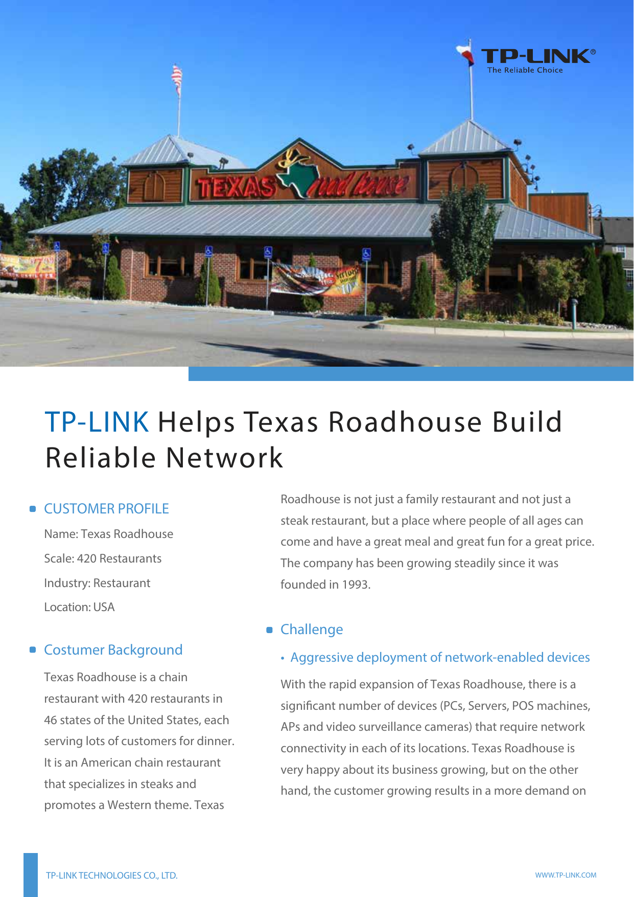 Page 1 of 3 - Texas Roadhouse  TP-LINK CS Switch