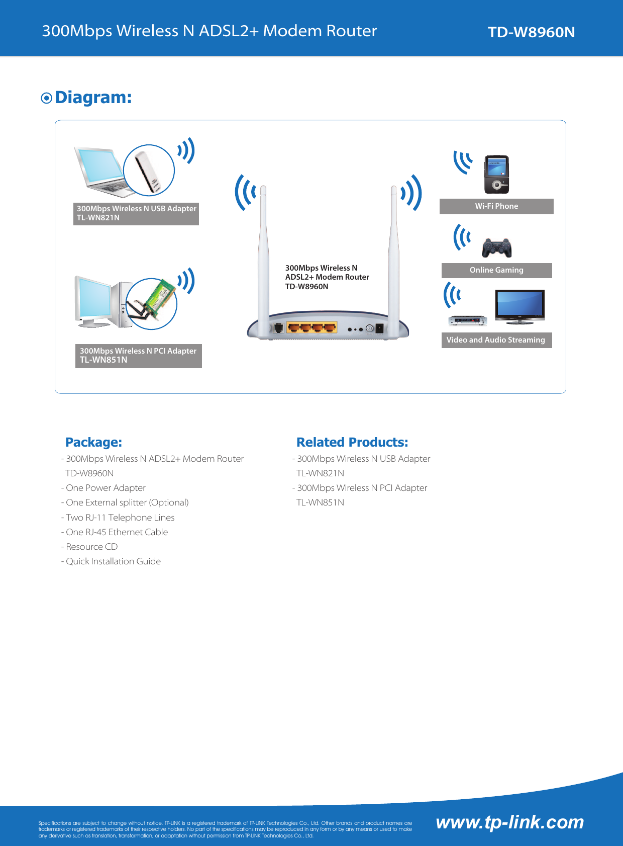 Page 4 of 4 - Tp-Link Tp-Link-Td-W8960N-V5-Data-Sheet- TD-W8960N(UN) 5.0  Tp-link-td-w8960n-v5-data-sheet