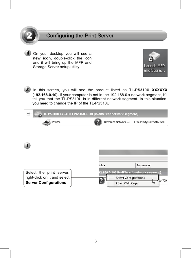 Page 3 of 9 - Tp-Link Tp-Link-Tl-Ps310U-V2-Quick-Installation-Guide-  Tp-link-tl-ps310u-v2-quick-installation-guide