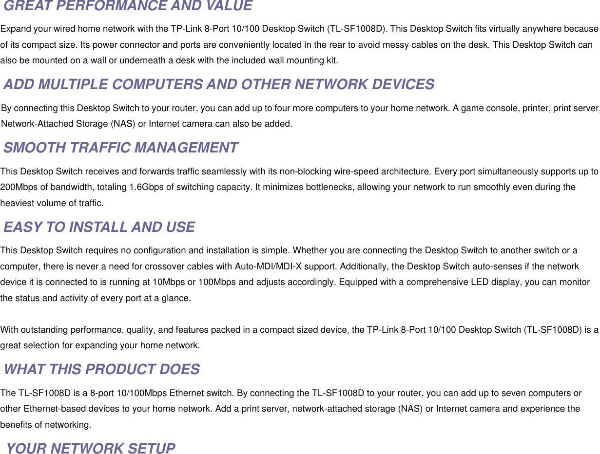 Page 2 of 4 - Tp-Link Tp-Link-Tl-Sf1008D-Users-Manual-  Tp-link-tl-sf1008d-users-manual
