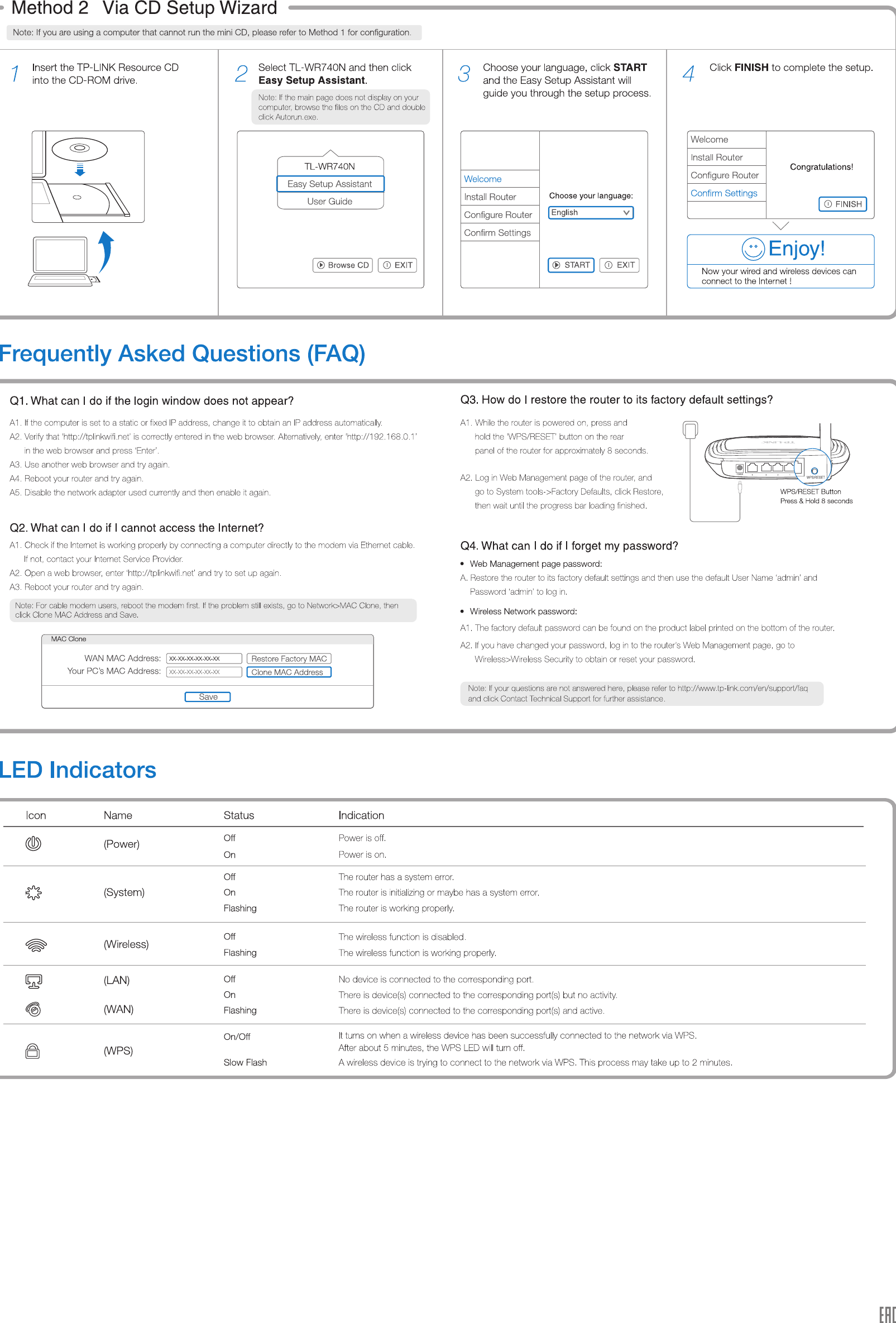 Page 2 of 2 - Tp-Link Tp-Link-Tl-Wr741Nd-V5-Quick-Installation-Guide- 7106504993_TL-WR740N多机型_QIG_V1  Tp-link-tl-wr741nd-v5-quick-installation-guide