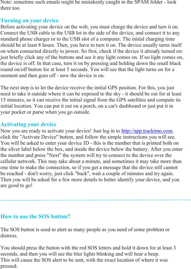 Page 3 of Trackimo TRKM019-3G GPS Tracker User Manual 