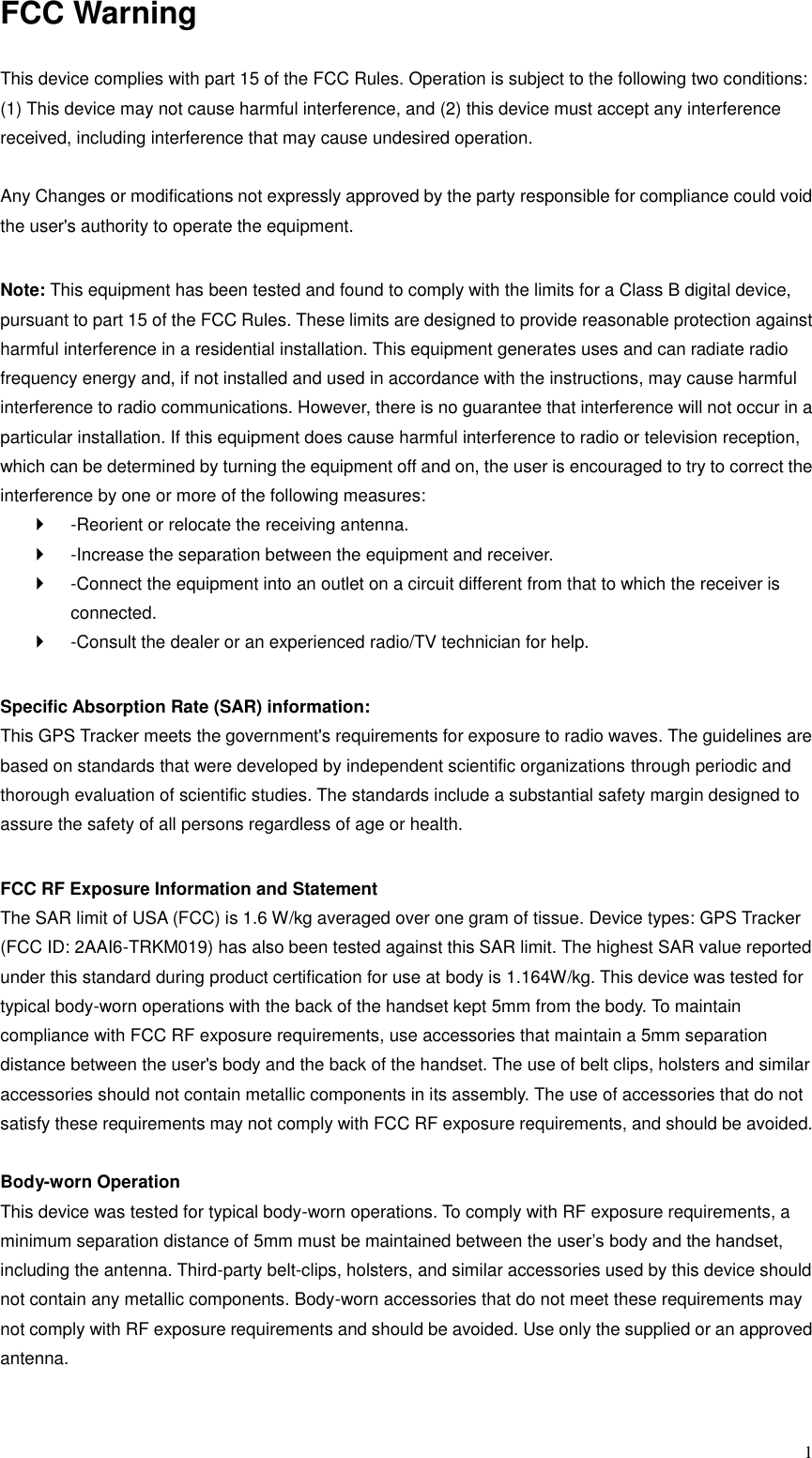 Page 6 of Trackimo TRKM019 GPS Tracker User Manual 