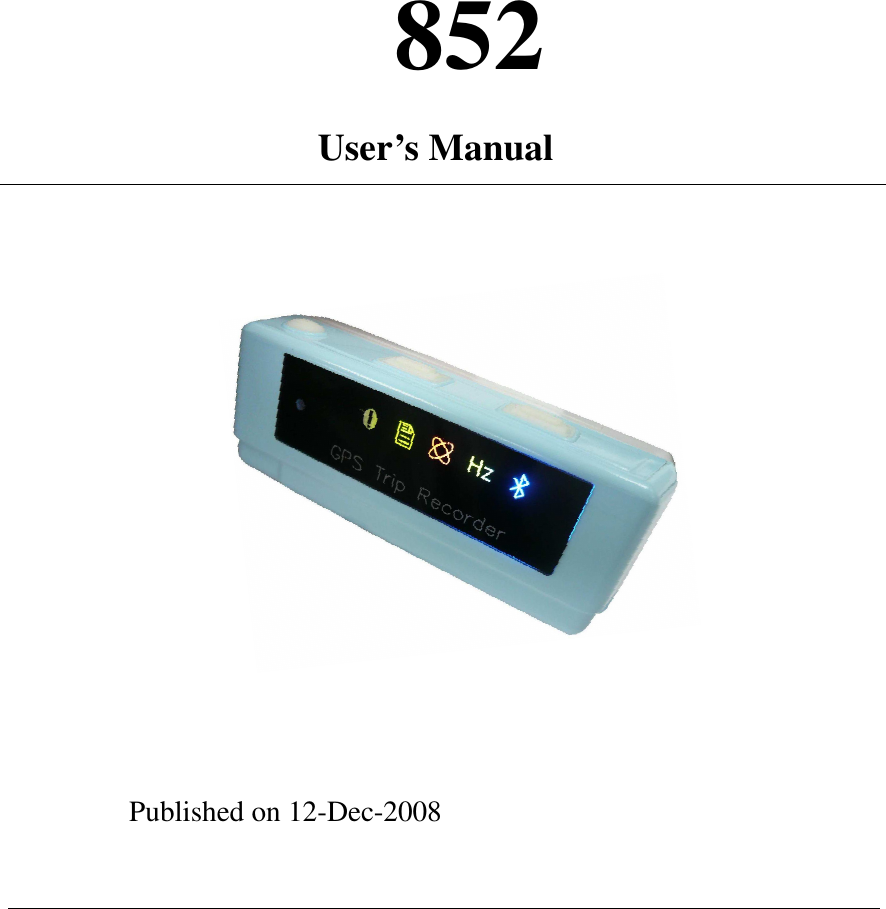   852   User’s Manual                   Published on 12-Dec-2008  