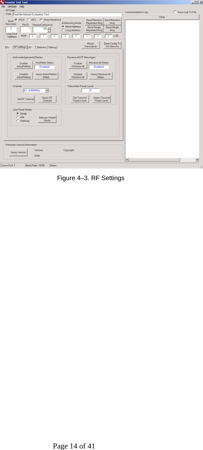 Page 14 of 41                            Figure 4–3. RF Settings      