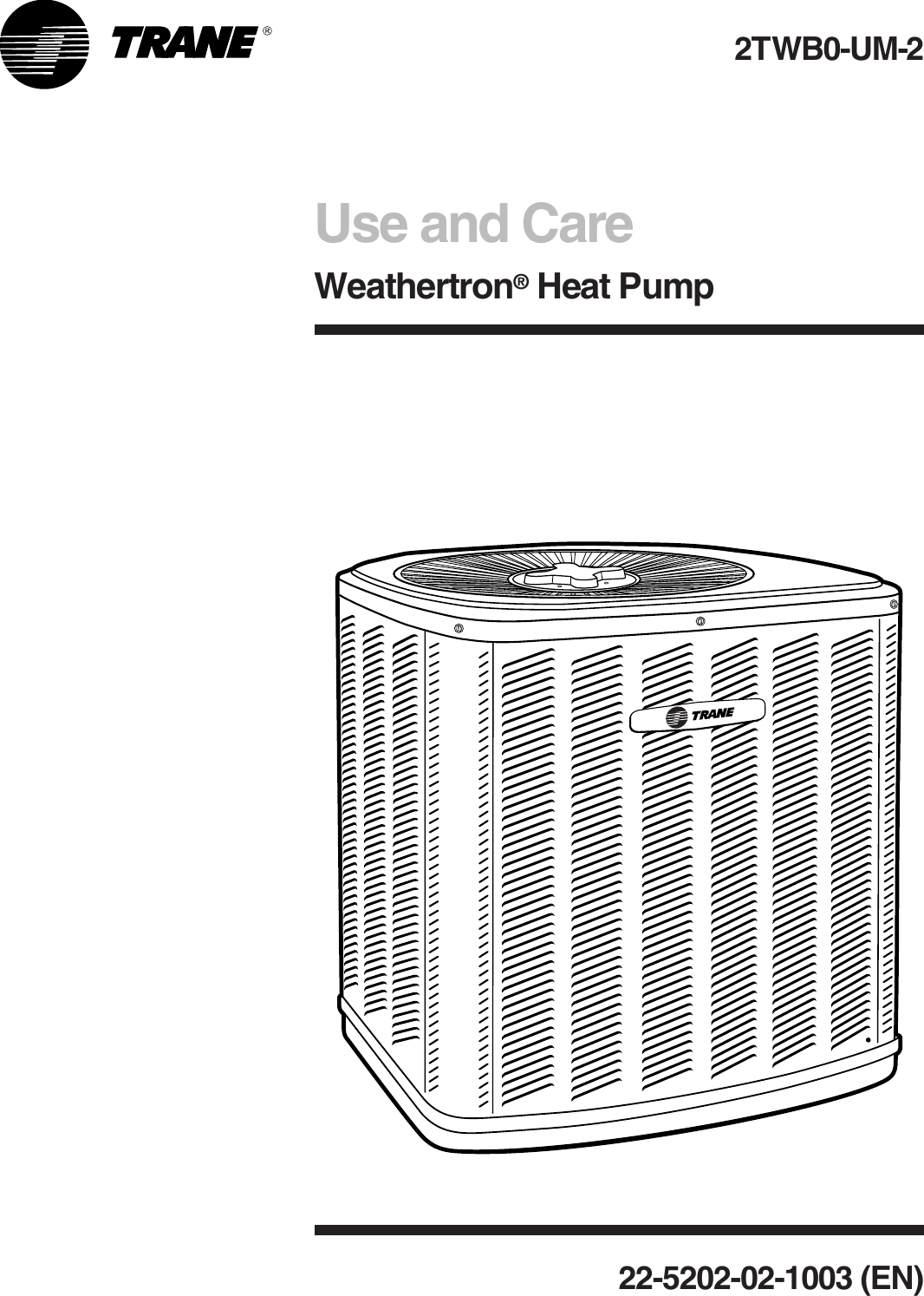 Page 1 of 6 - Trane Trane-2Twb0-Um-2-Users-Manual- 22_5202_02_kit.p65  Trane-2twb0-um-2-users-manual