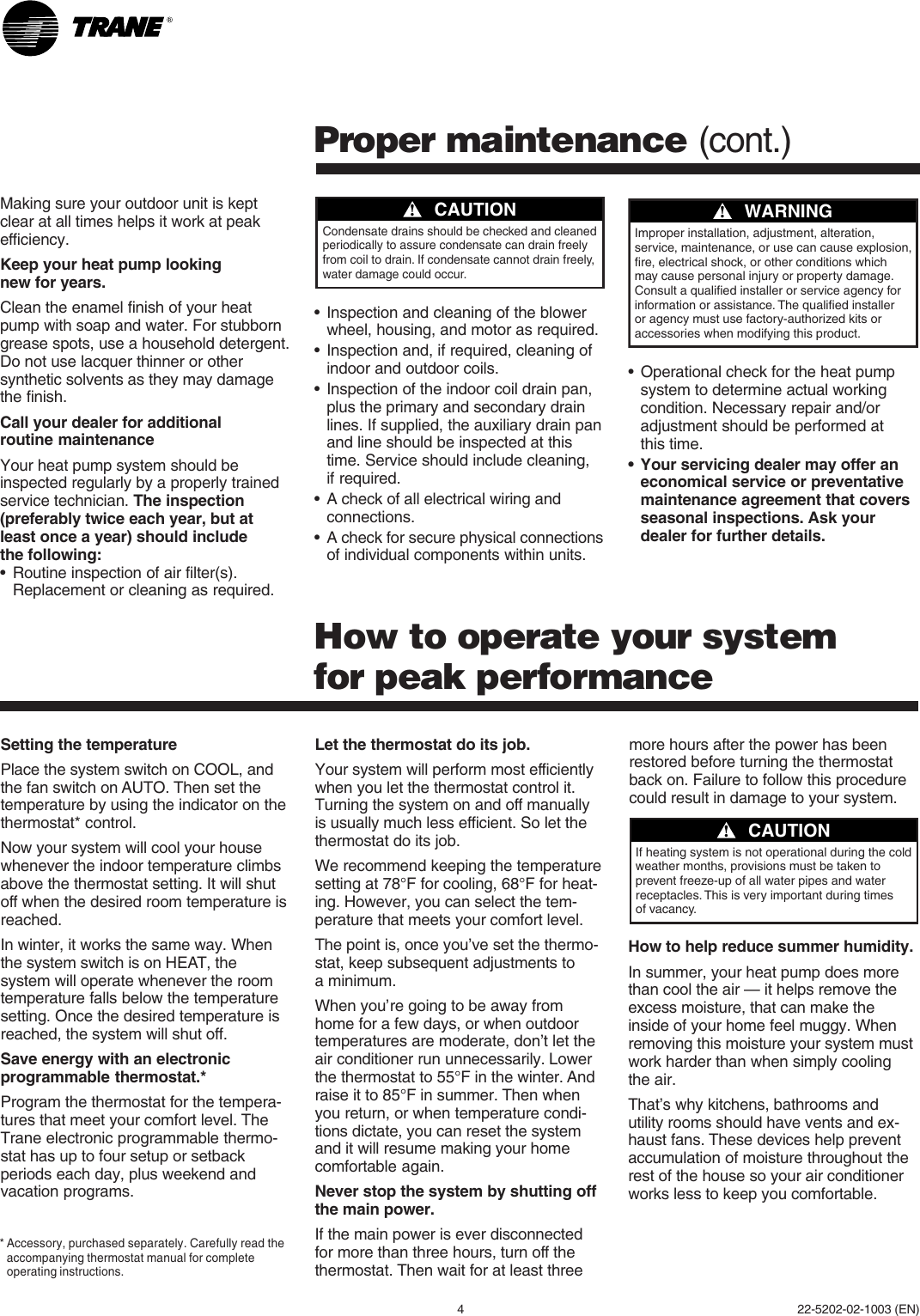 Page 4 of 6 - Trane Trane-2Twb0-Um-2-Users-Manual- 22_5202_02_kit.p65  Trane-2twb0-um-2-users-manual