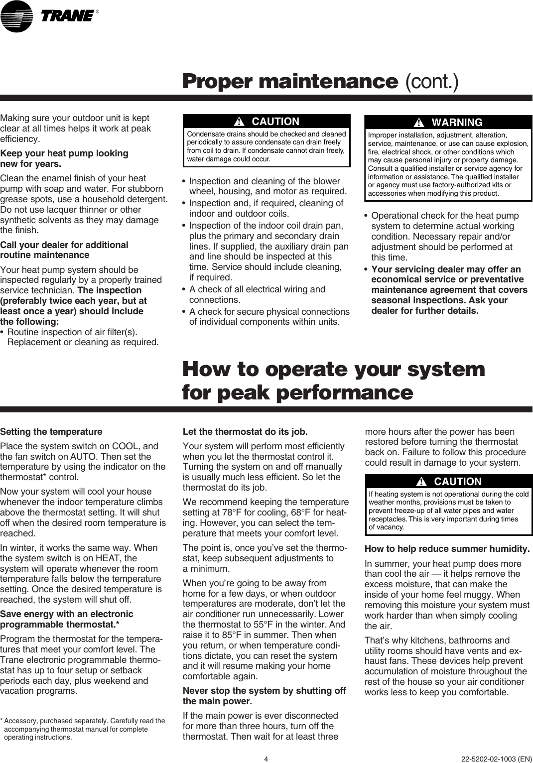 Page 4 of 6 - Trane Trane-2Twb-Svu01A-En-Users-Manual- 22-5202-03  Trane-2twb-svu01a-en-users-manual