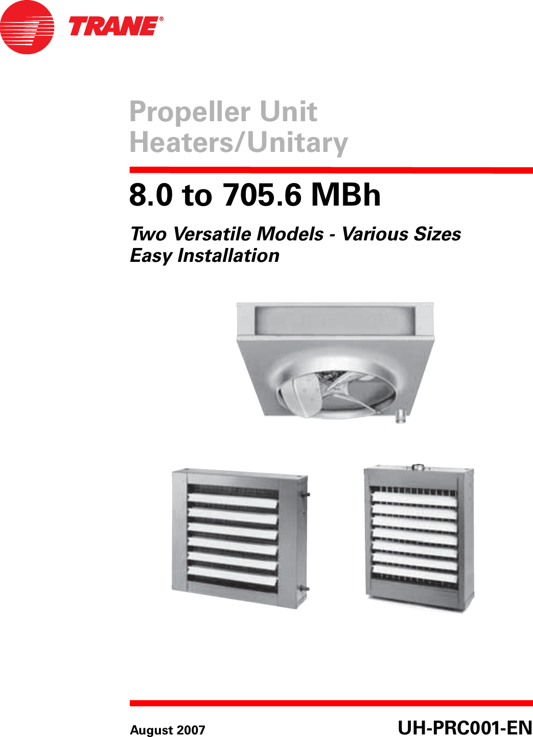 Trane Sandp Unit Heaters Catalogue UH PRC001 EN