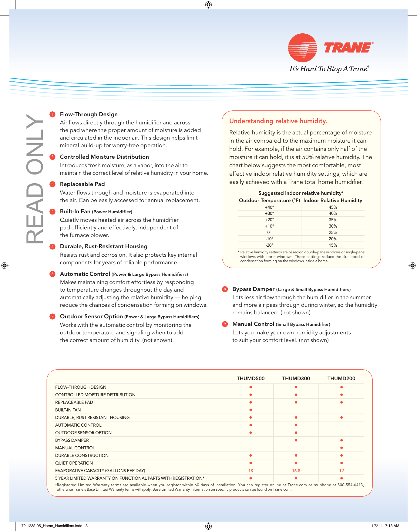 Page 3 of 4 - Trane Trane-Thumd500-Owner-S-Manual