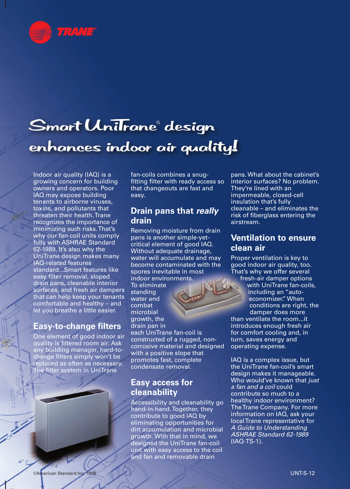 Page 2 of 8 - Trane Trane-Uni-Fan-Coil-And-Force-Flo-Brochure- UNT-S-12 12/01/1998 UniTrane Fan-Coil  Trane-uni-fan-coil-and-force-flo-brochure