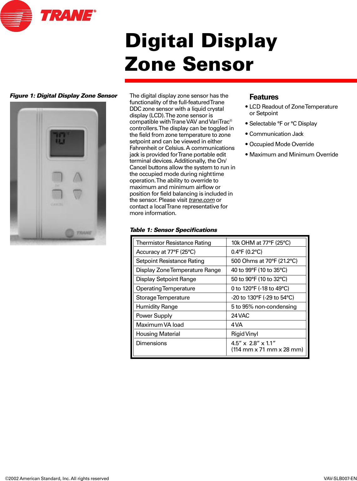 Page 1 of 2 - Trane Trane-Varitrac-Dampers-Brochure- VAV-SLB007-EN.p65  Trane-varitrac-dampers-brochure