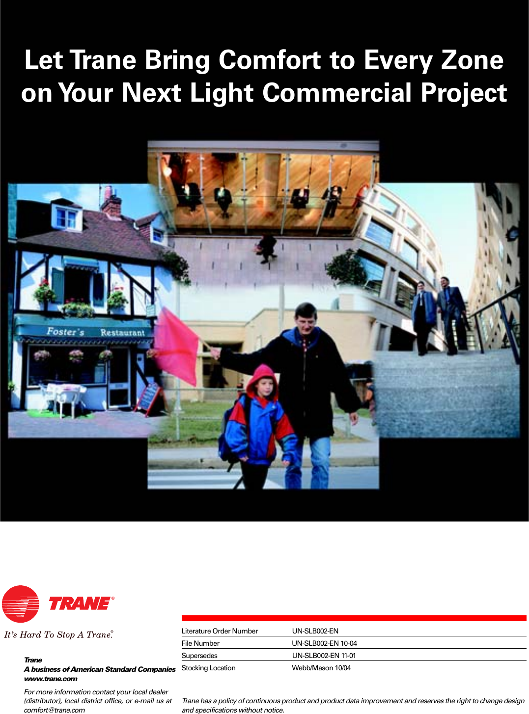 Page 6 of 6 - Trane Trane-Varitrac-Dampers-Brochure- UN-SLB002-EN 10/01/2004 Light Commercial Integrated Comfort System  Smart Rooftops , Controls Choice Trane-varitrac-dampers-brochure