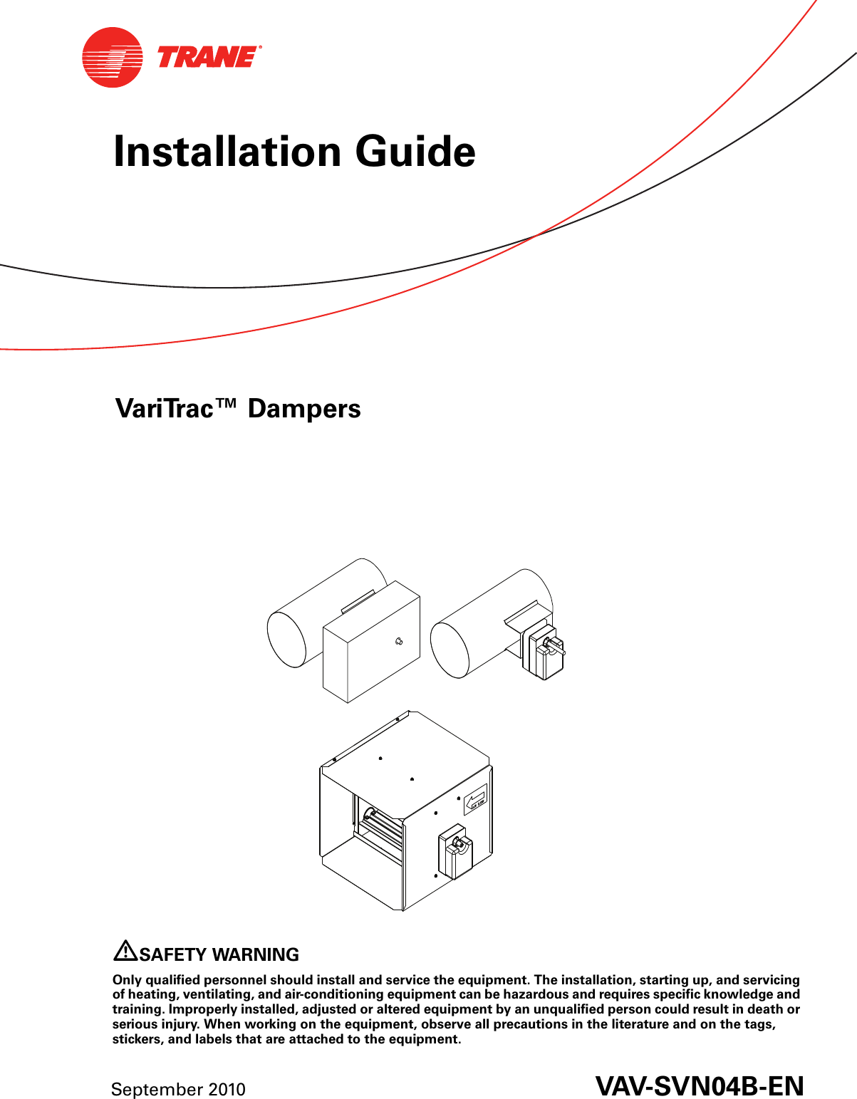 Trane Varitrac Dampers Installation And Maintenance Manual VAV SVN04A EN