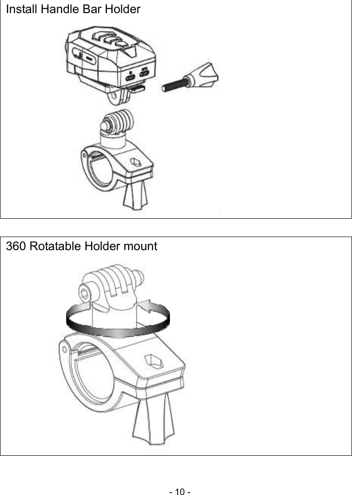  - 10 -   Install Handle Bar Holder   360 Rotatable Holder mount   