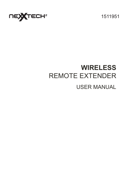 WIRELESSREMOTE EXTENDERUSER MANUAL1511951