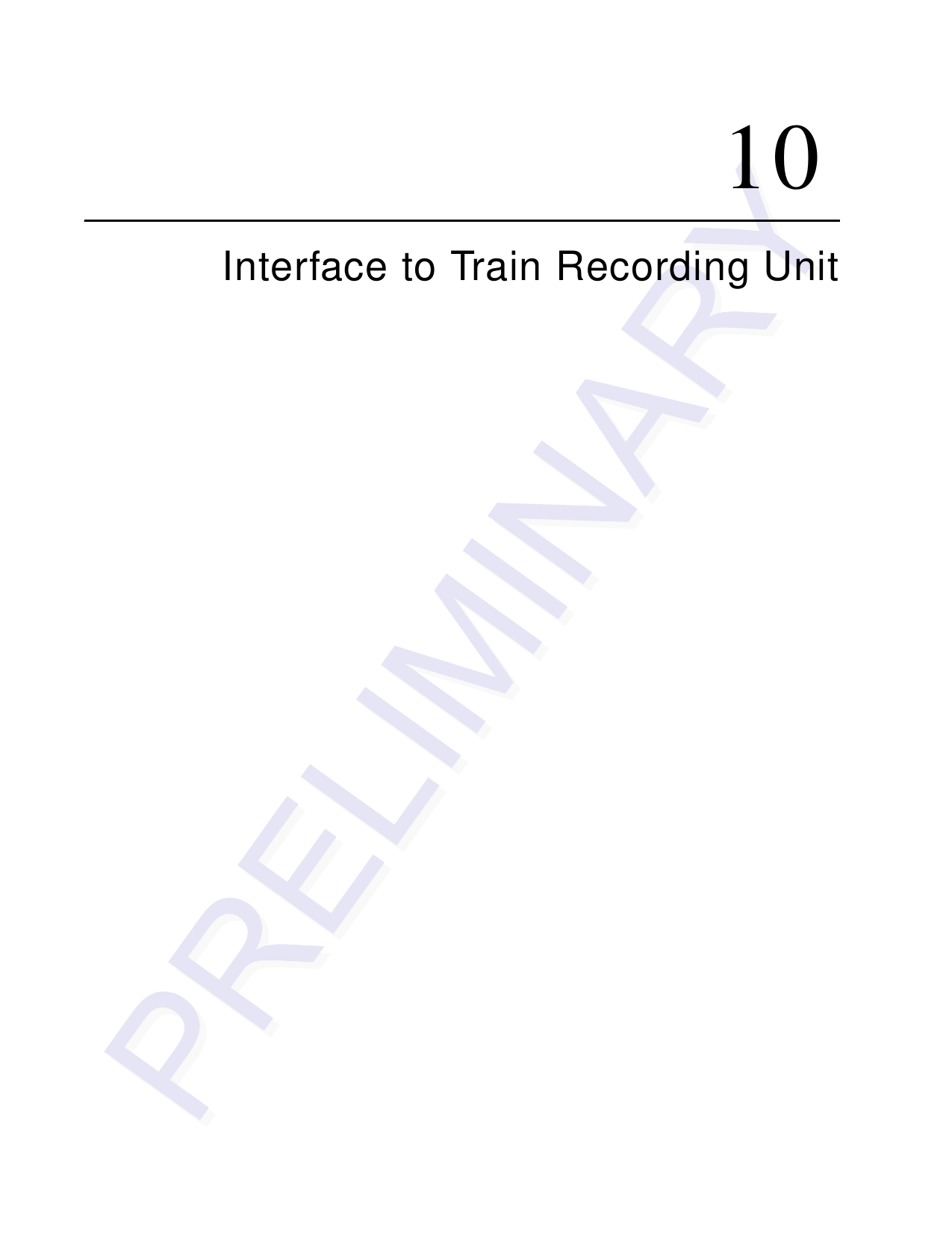 10Interface to Train Recording Unit