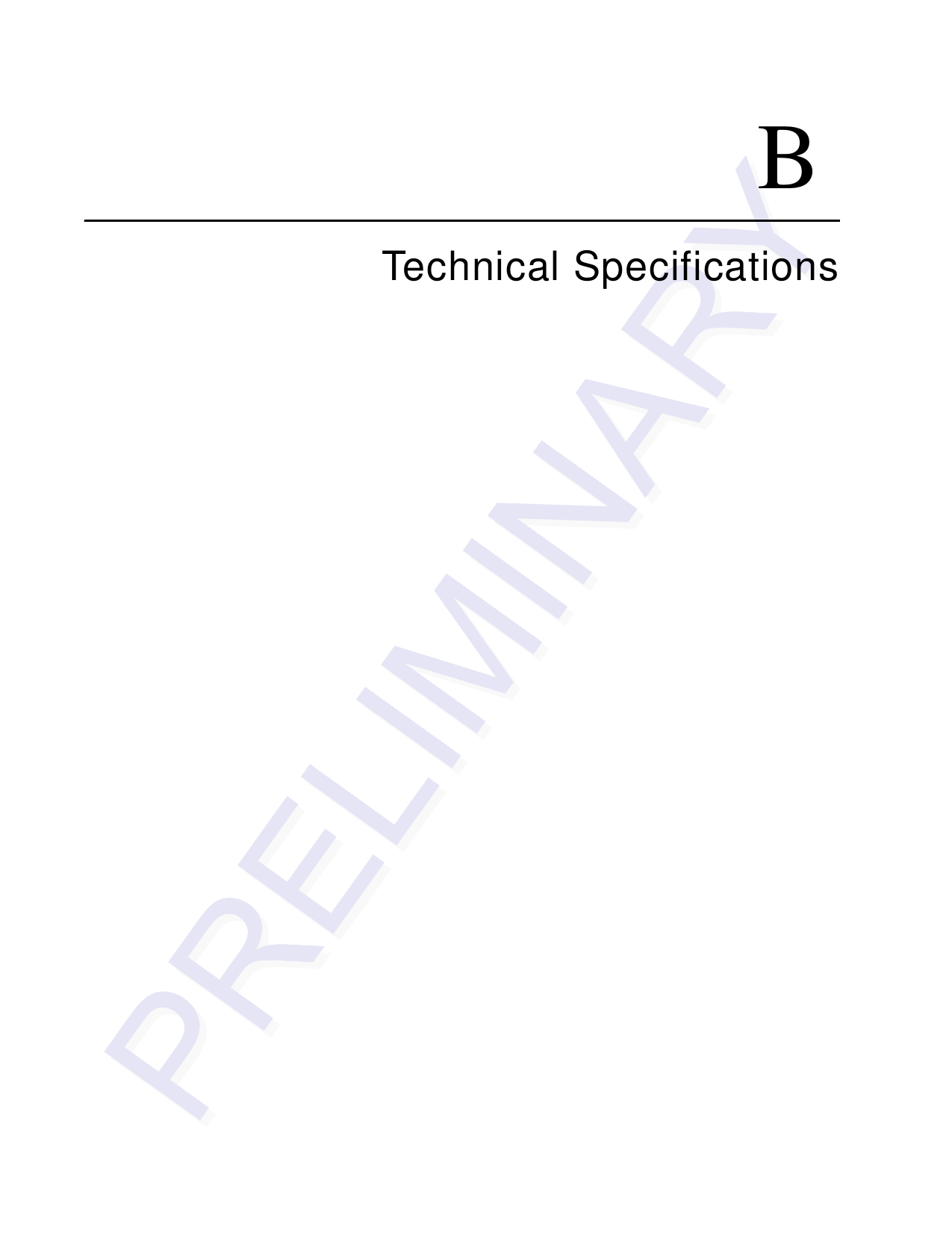 BTechnical Specifications
