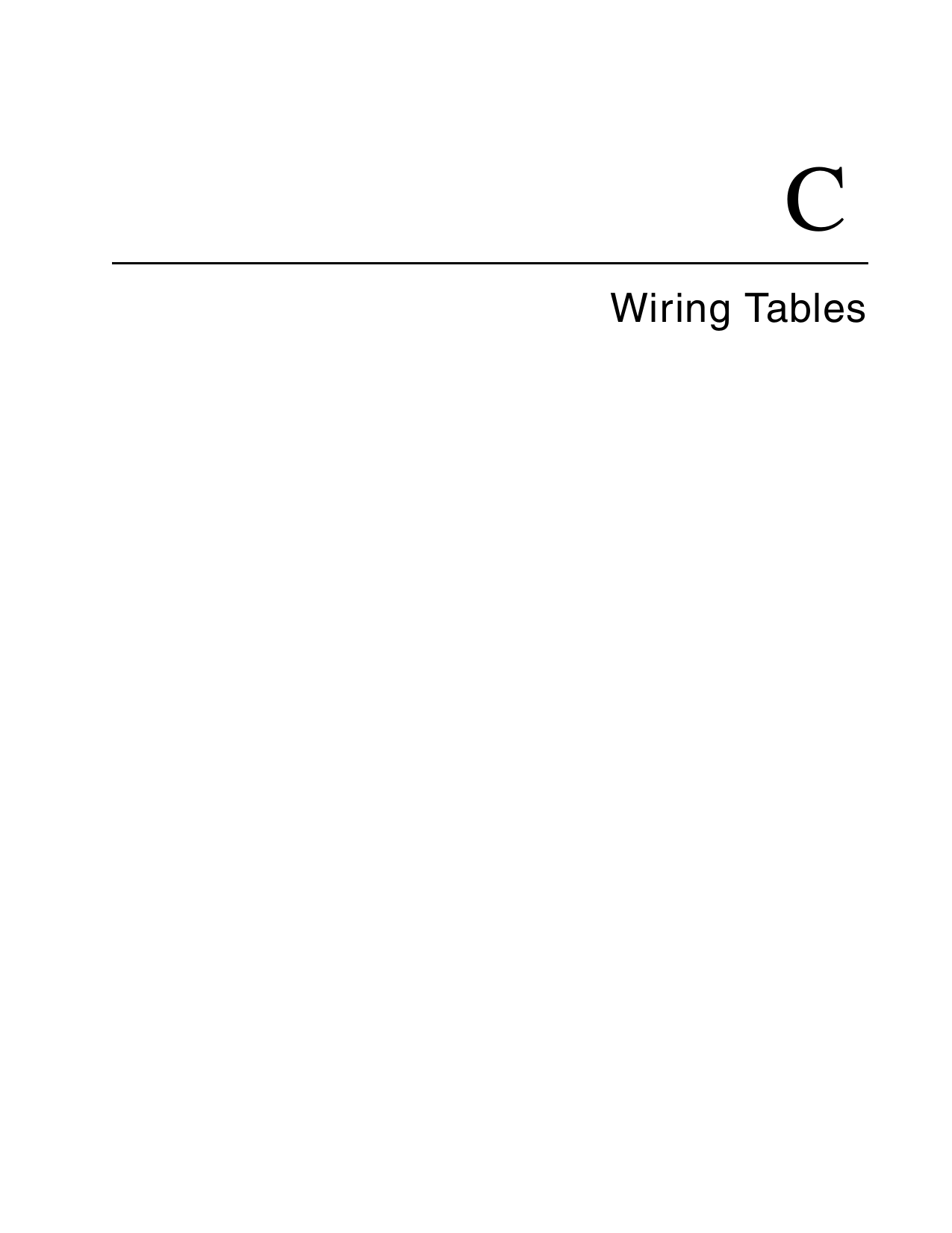 CWiring Tables