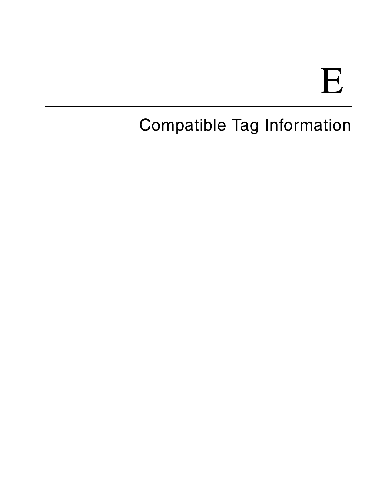 ECompatible Tag Information