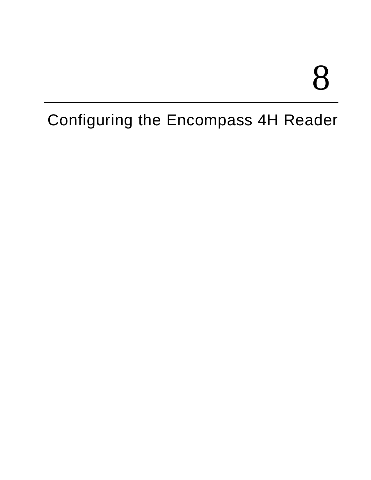 8Configuring the Encompass 4H Reader 