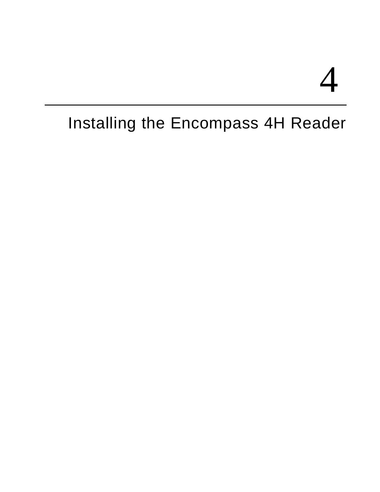 4Installing the Encompass 4H Reader