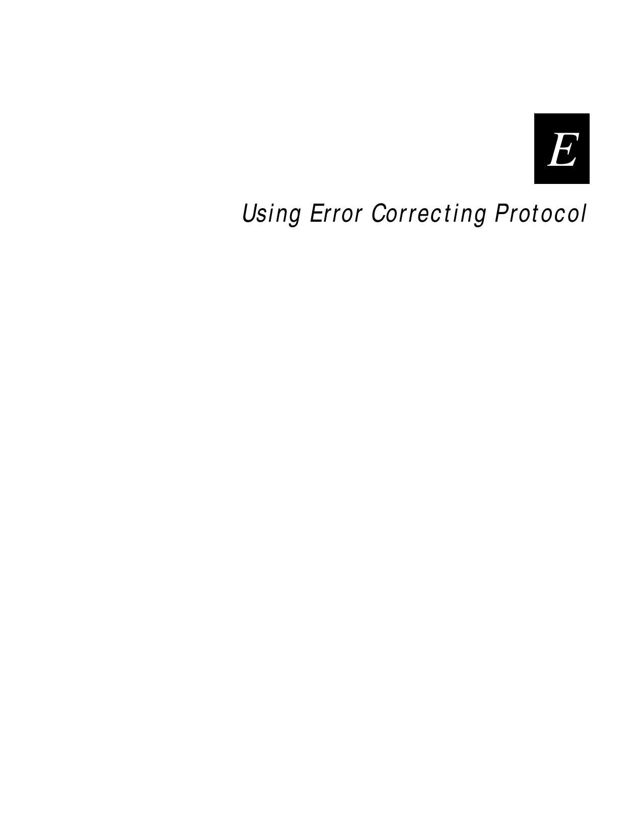 EUsing Error Correcting Protocol