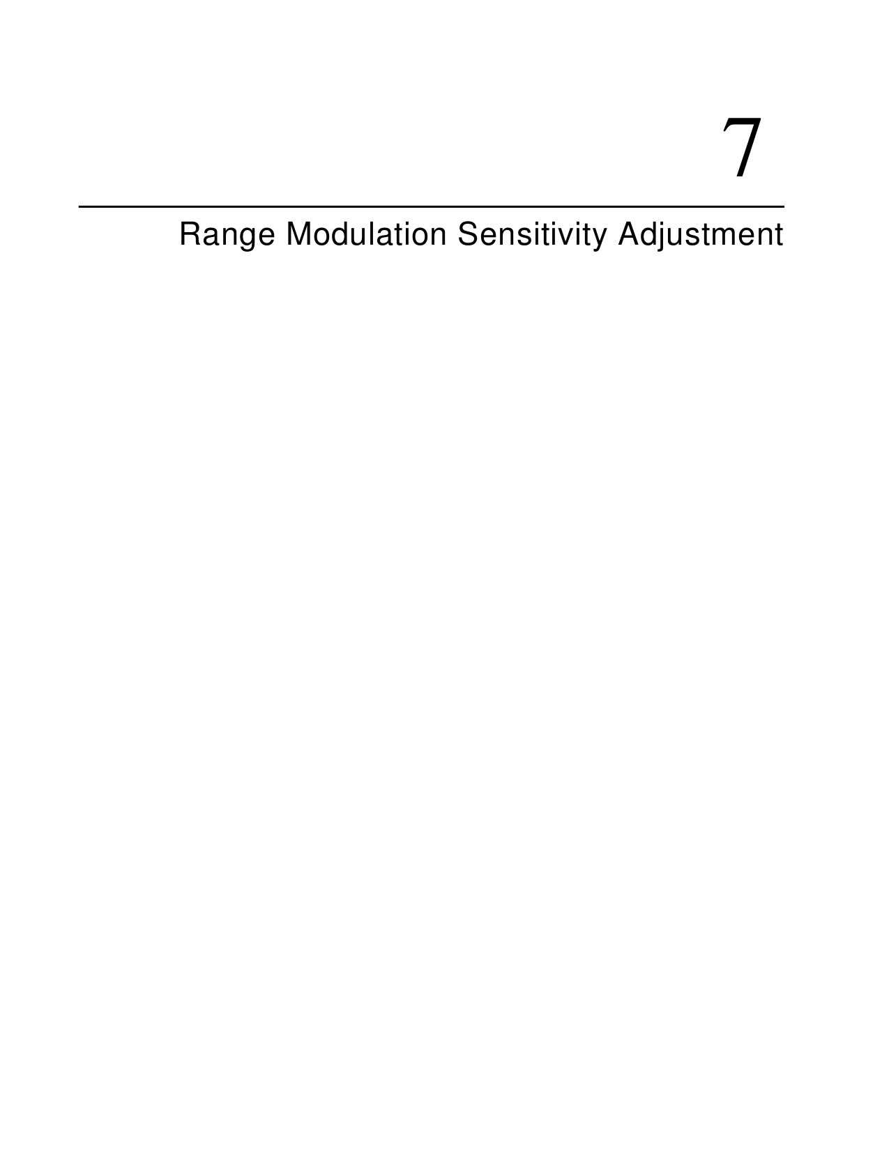 7Range Modulation Sensitivity Adjustment