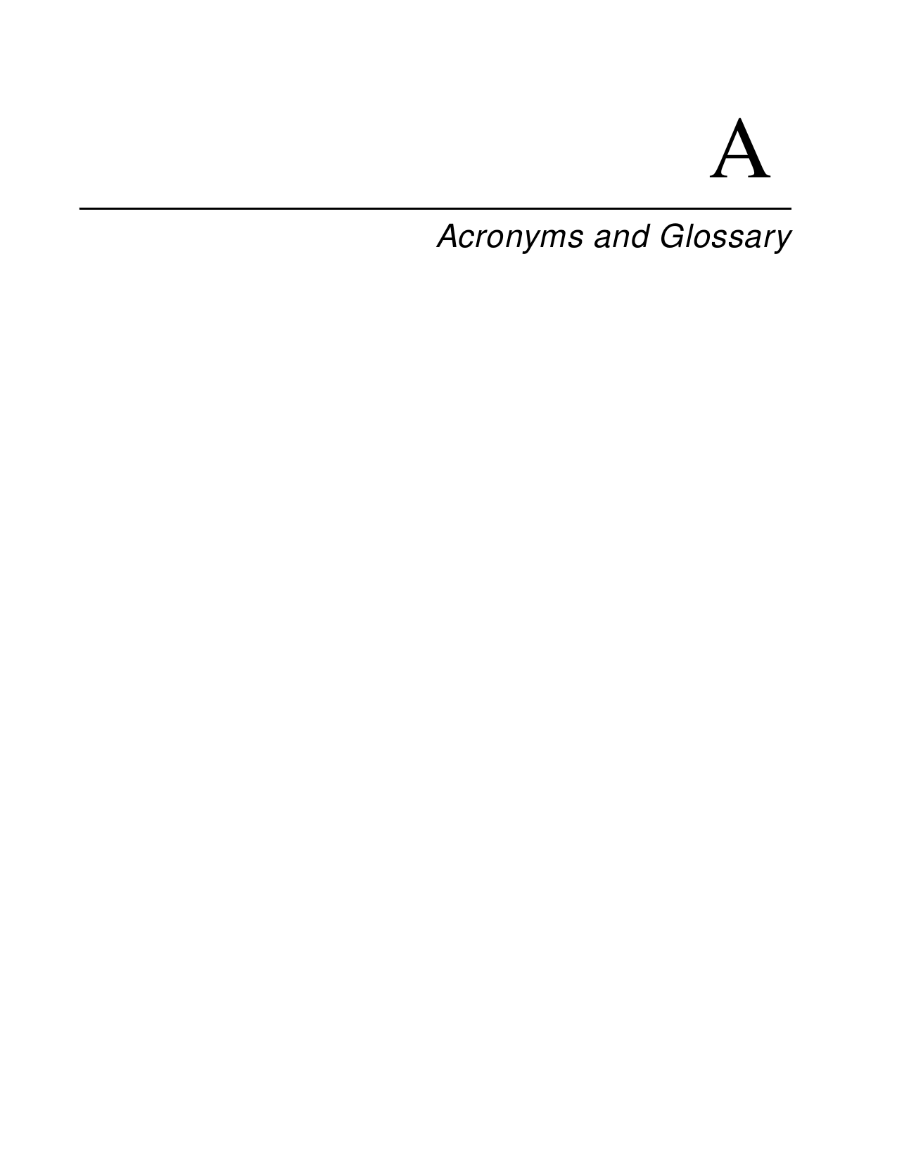 AAcronyms and Glossary