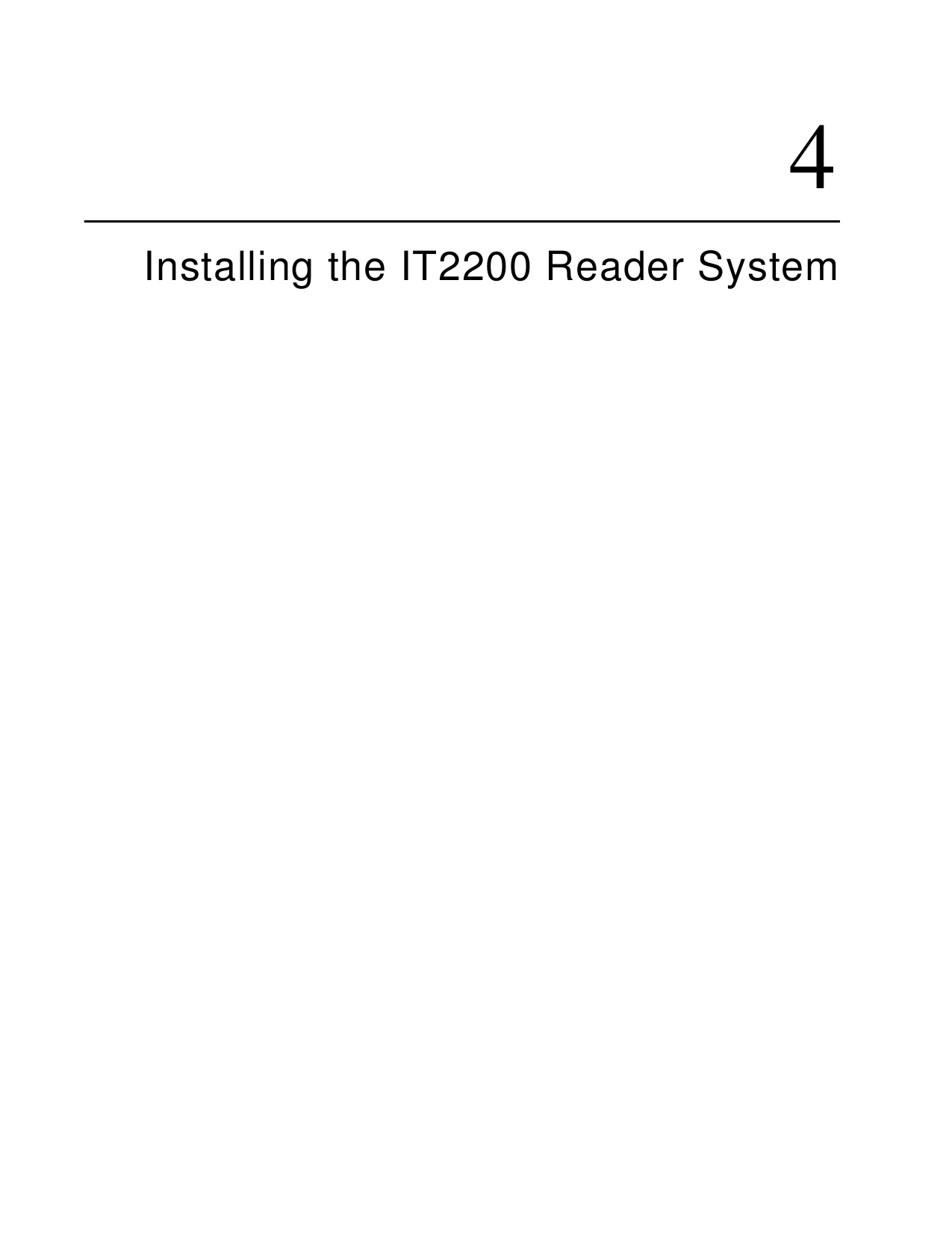 4Installing the IT2200 Reader System