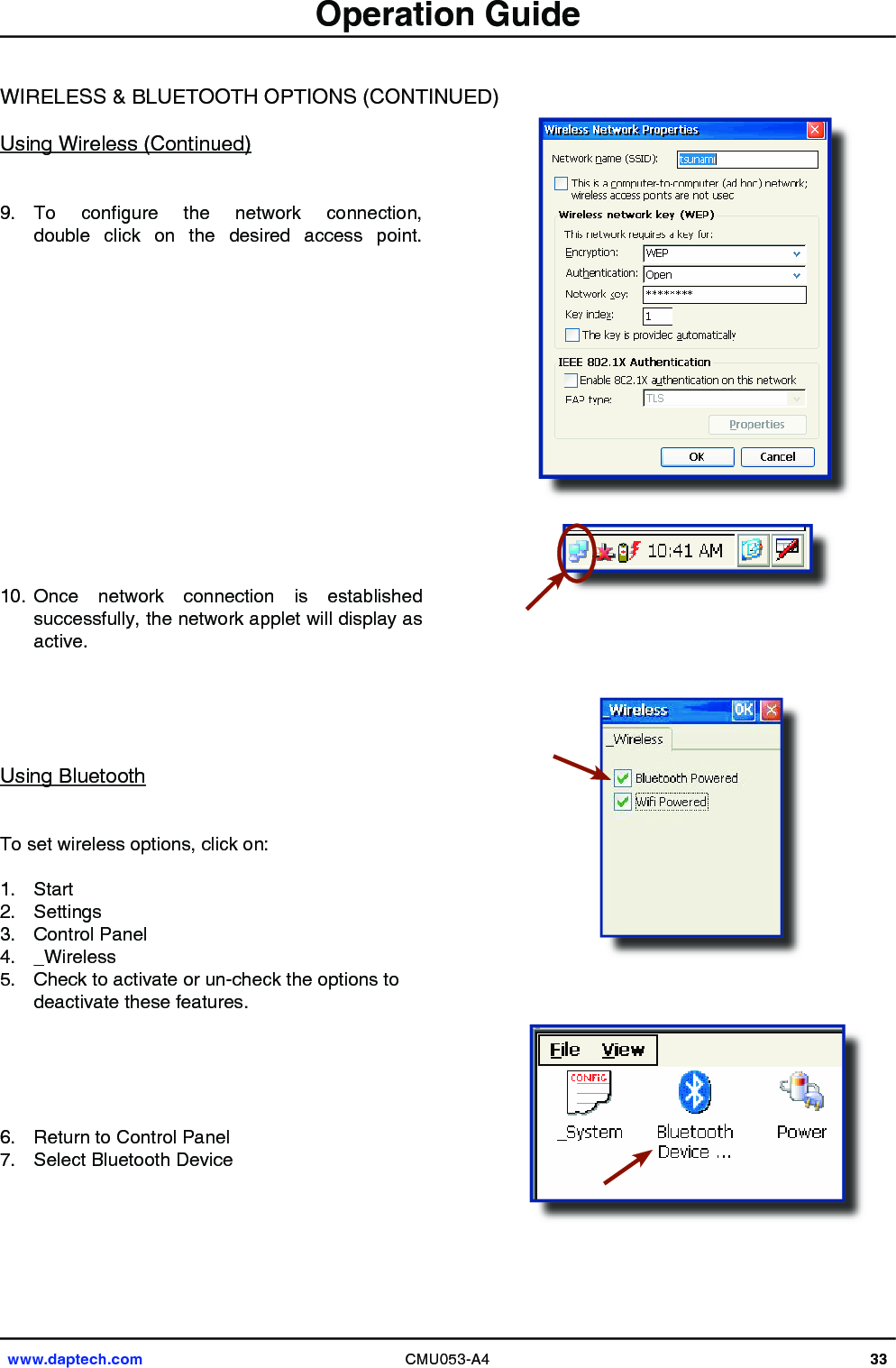 www.daptech.com CMU053-A4 33     9.                          10.  1. 2. 3. _Wireless4.  5.      6.  7.       Operation Guide