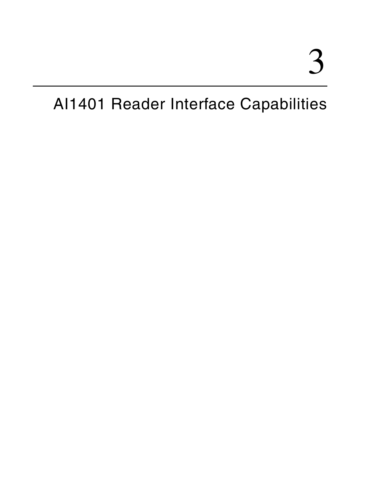 3AI1401 Reader Interface Capabilities