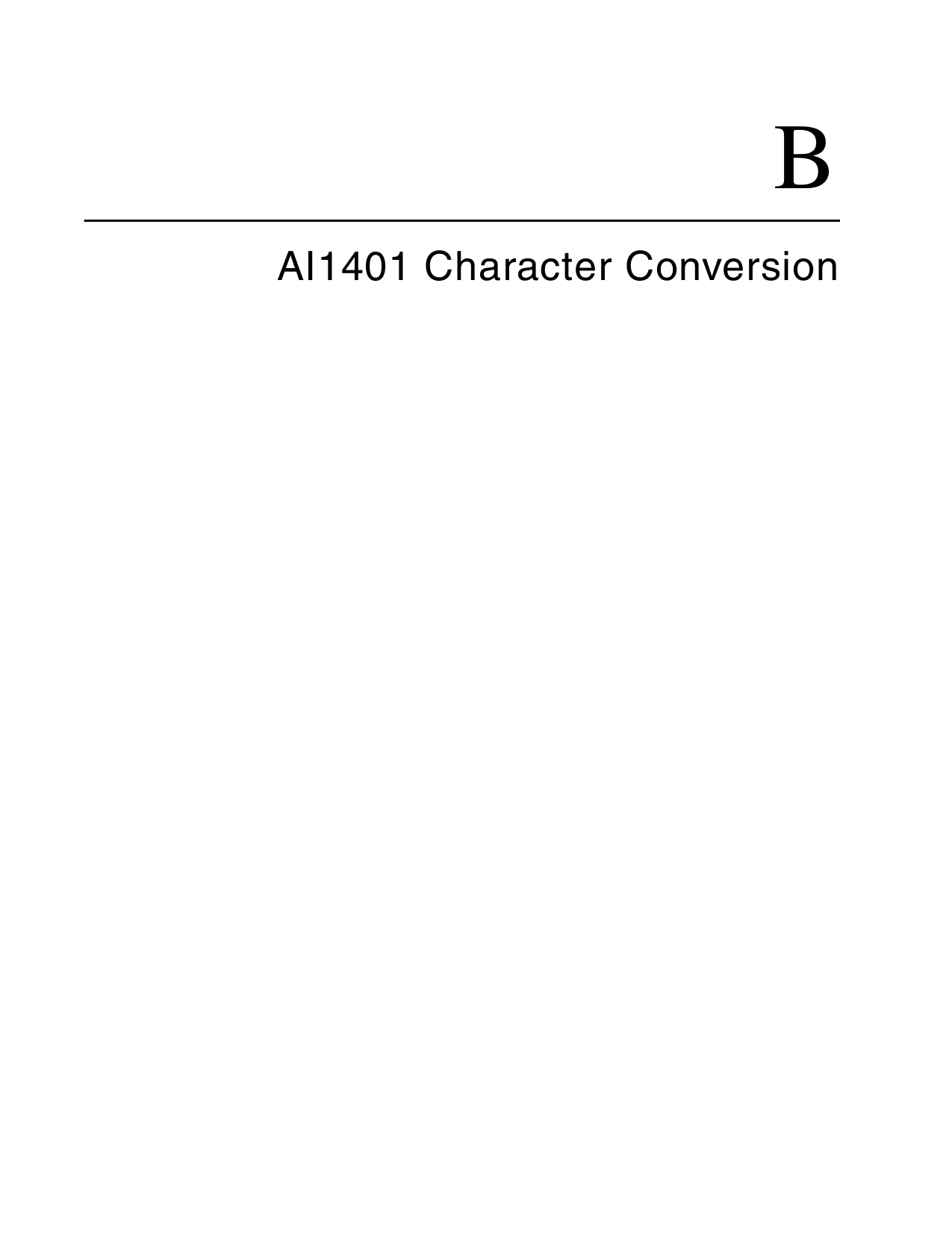 BAI1401 Character Conversion