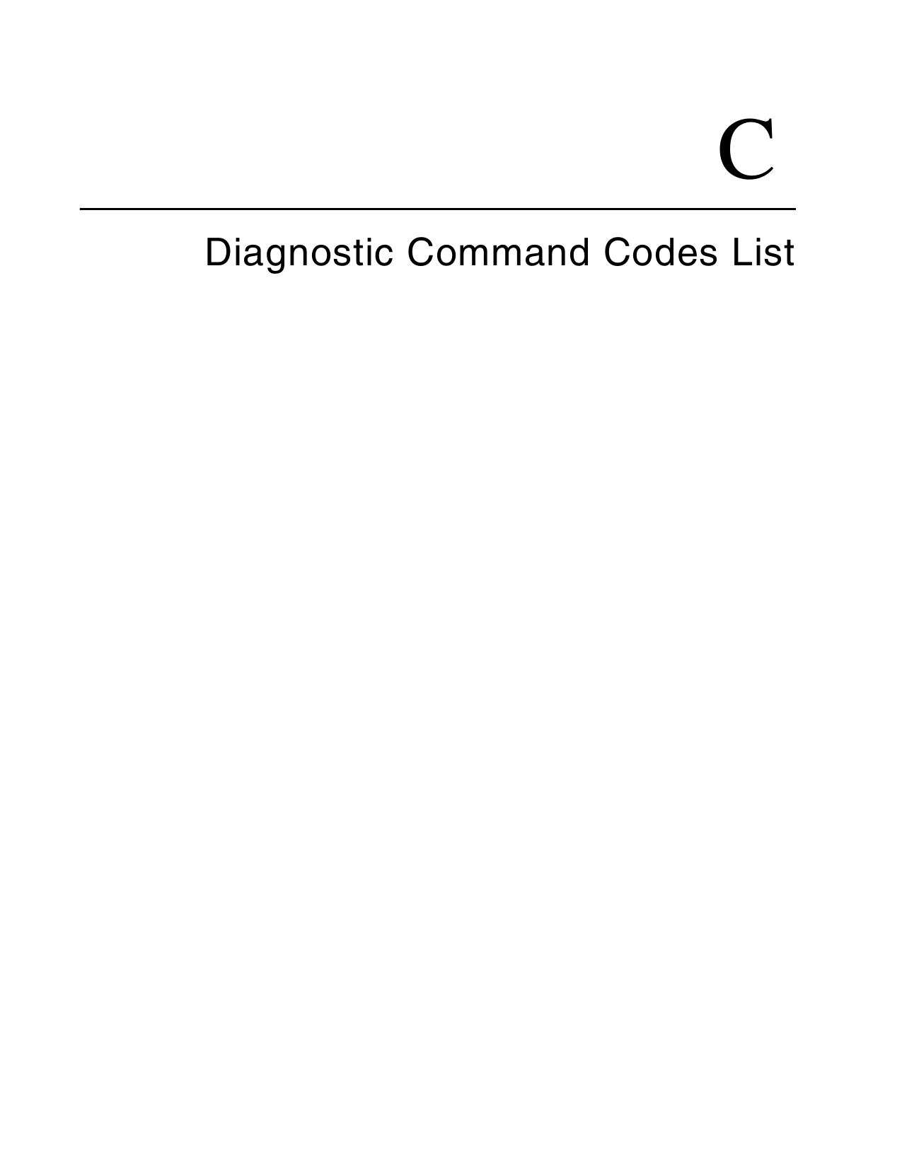 CDiagnostic Command Codes List 
