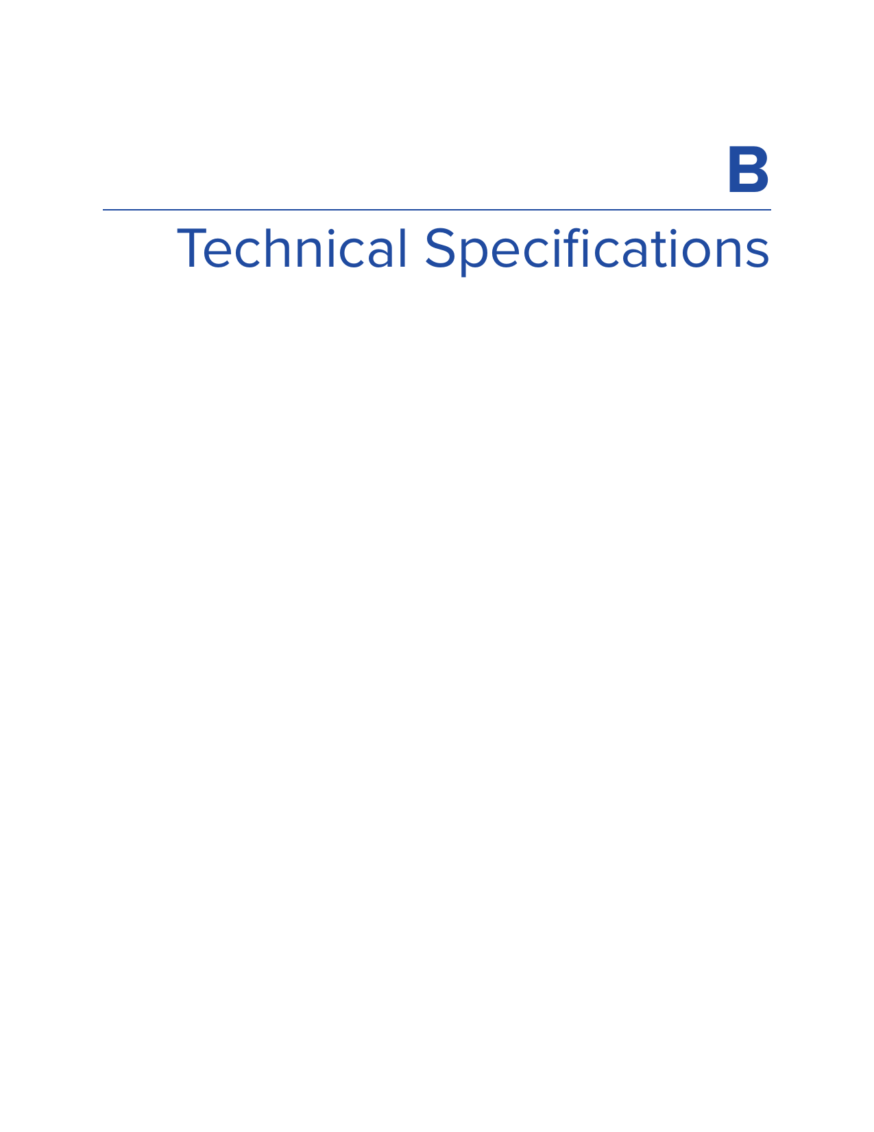 BTechnical Speciﬁcations