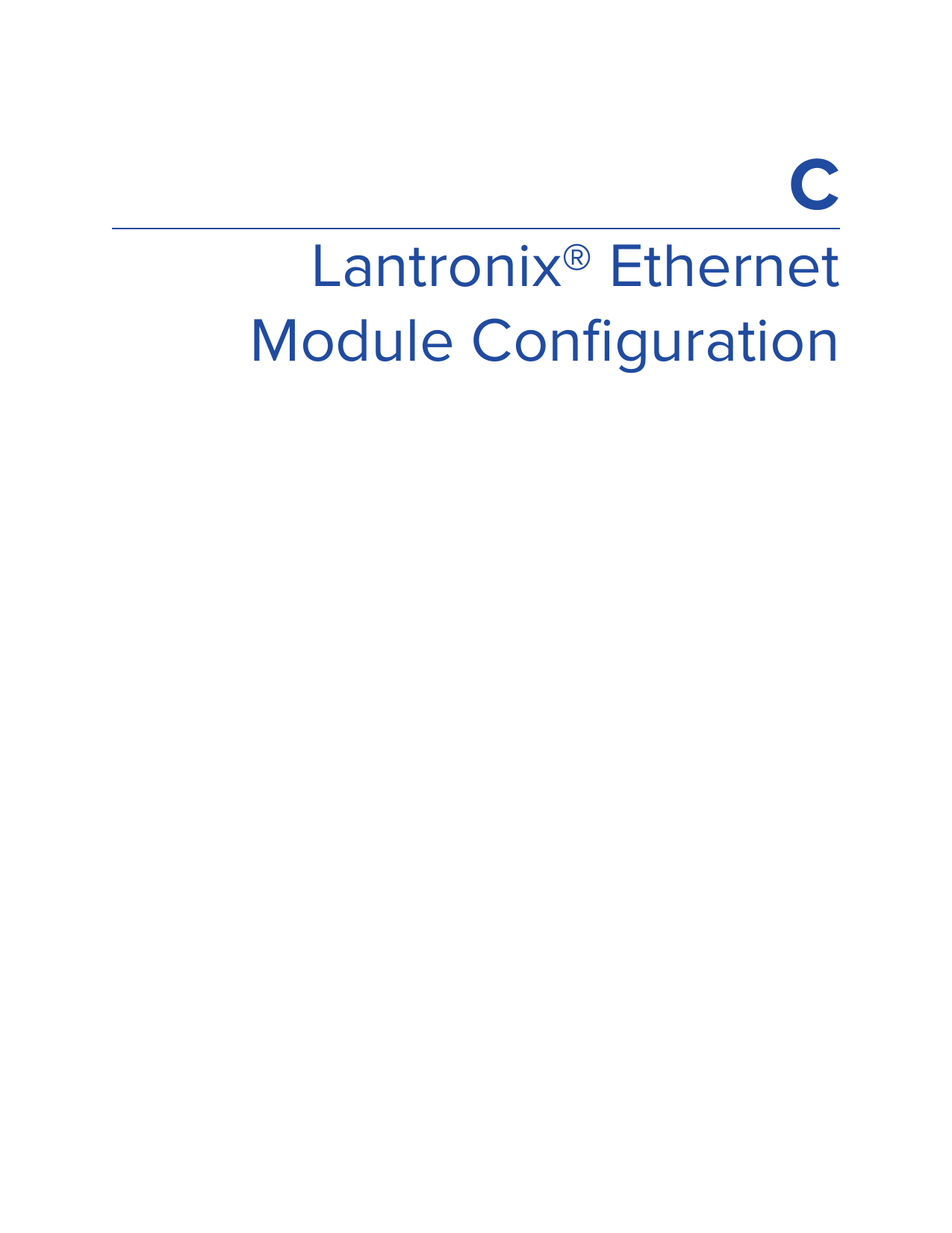 CLantronix® Ethernet Module Conﬁguration