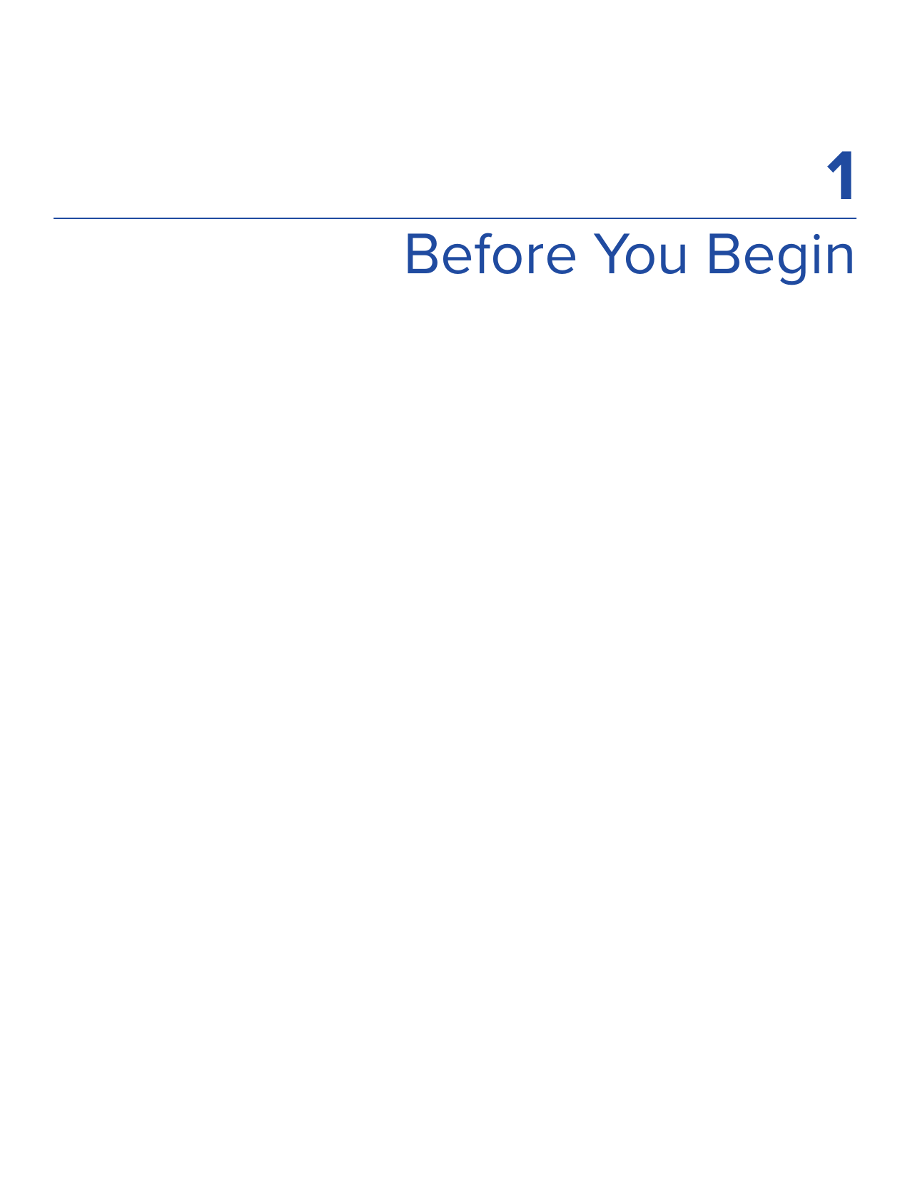 Before You Begin1