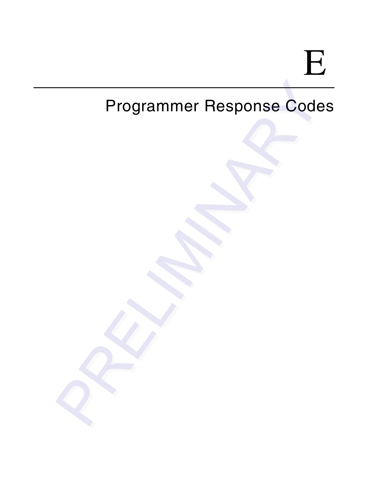 EProgrammer Response Codes