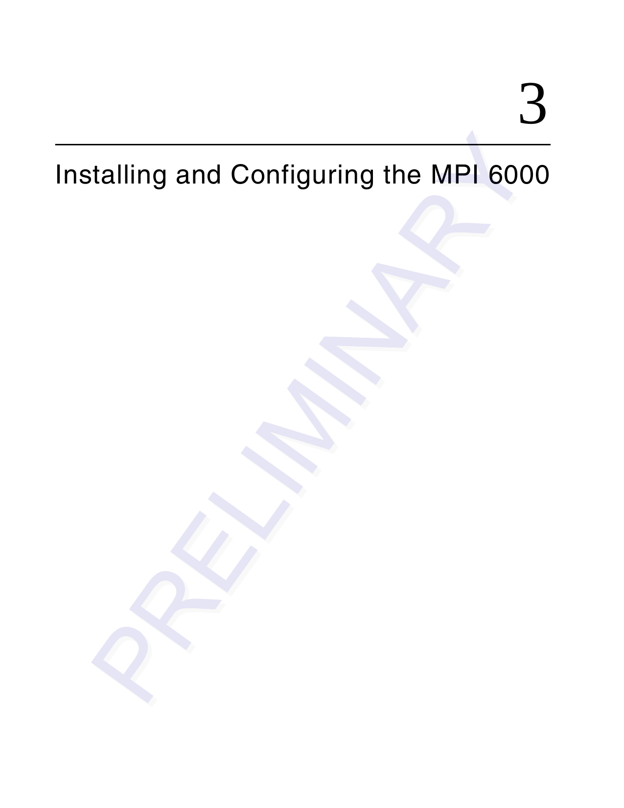 3Installing and Configuring the MPI 6000