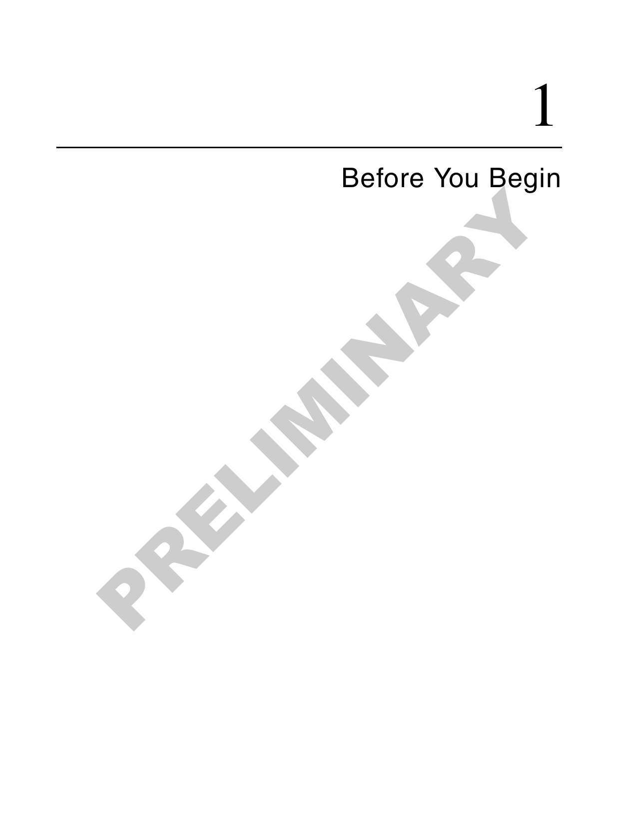 1Before You BeginPRELIMINARY