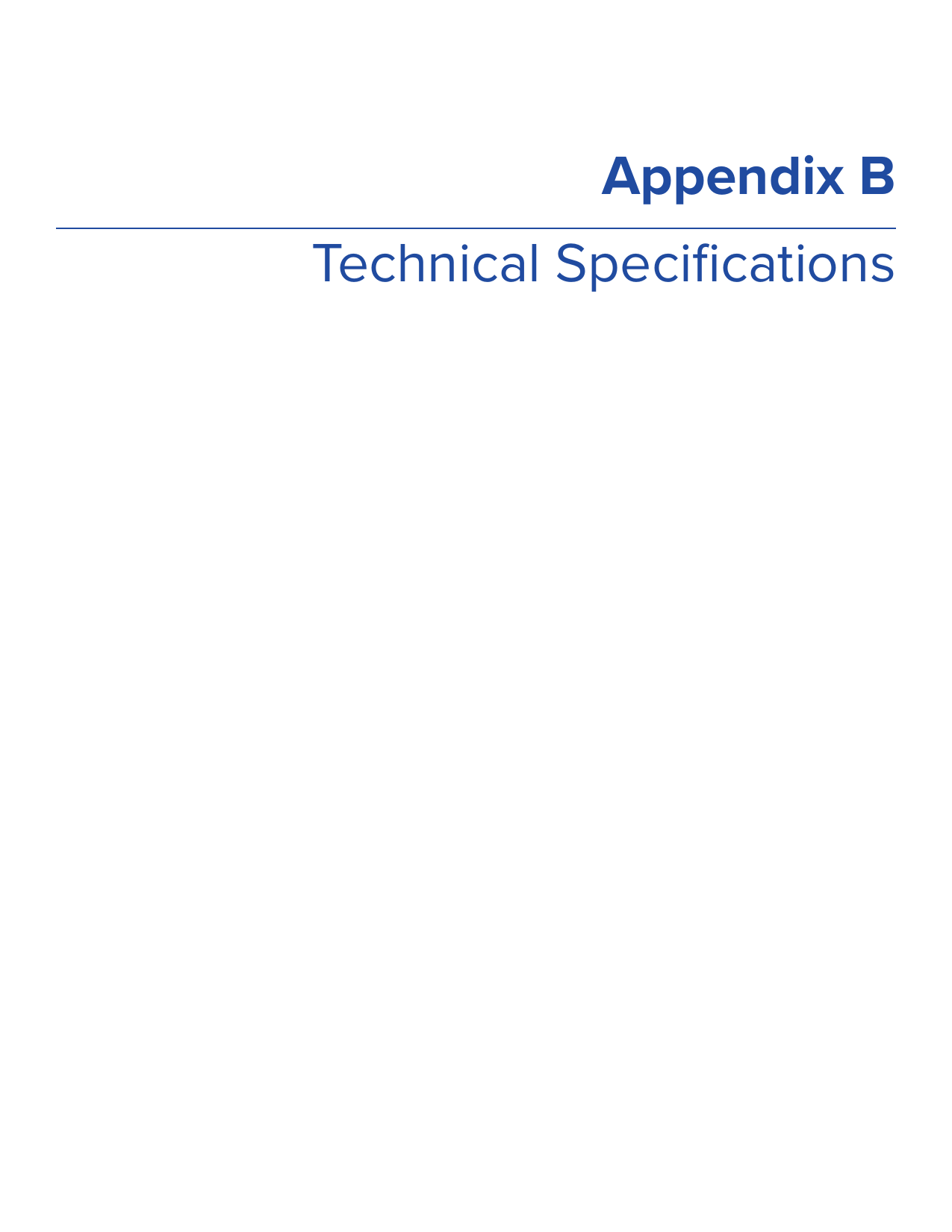 Technical SpeciﬁcationsAppendix B