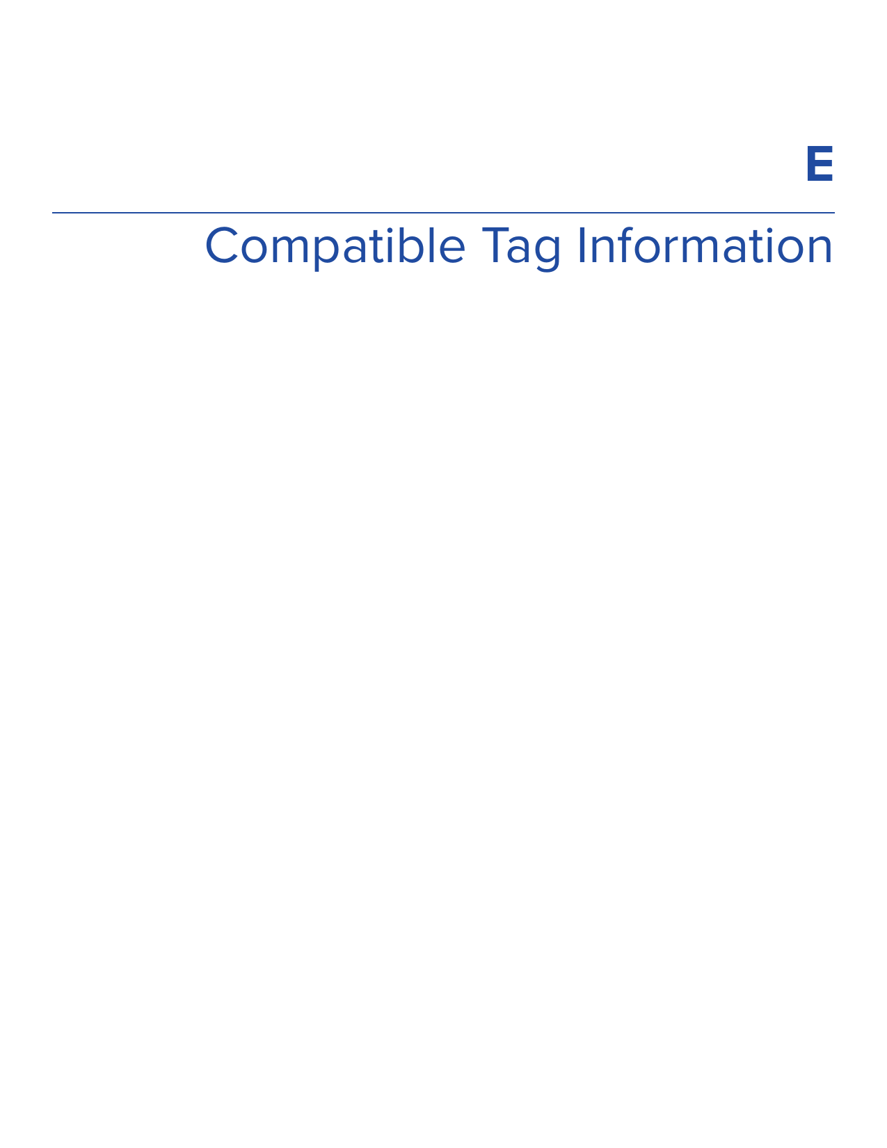 Compatible Tag InformationE