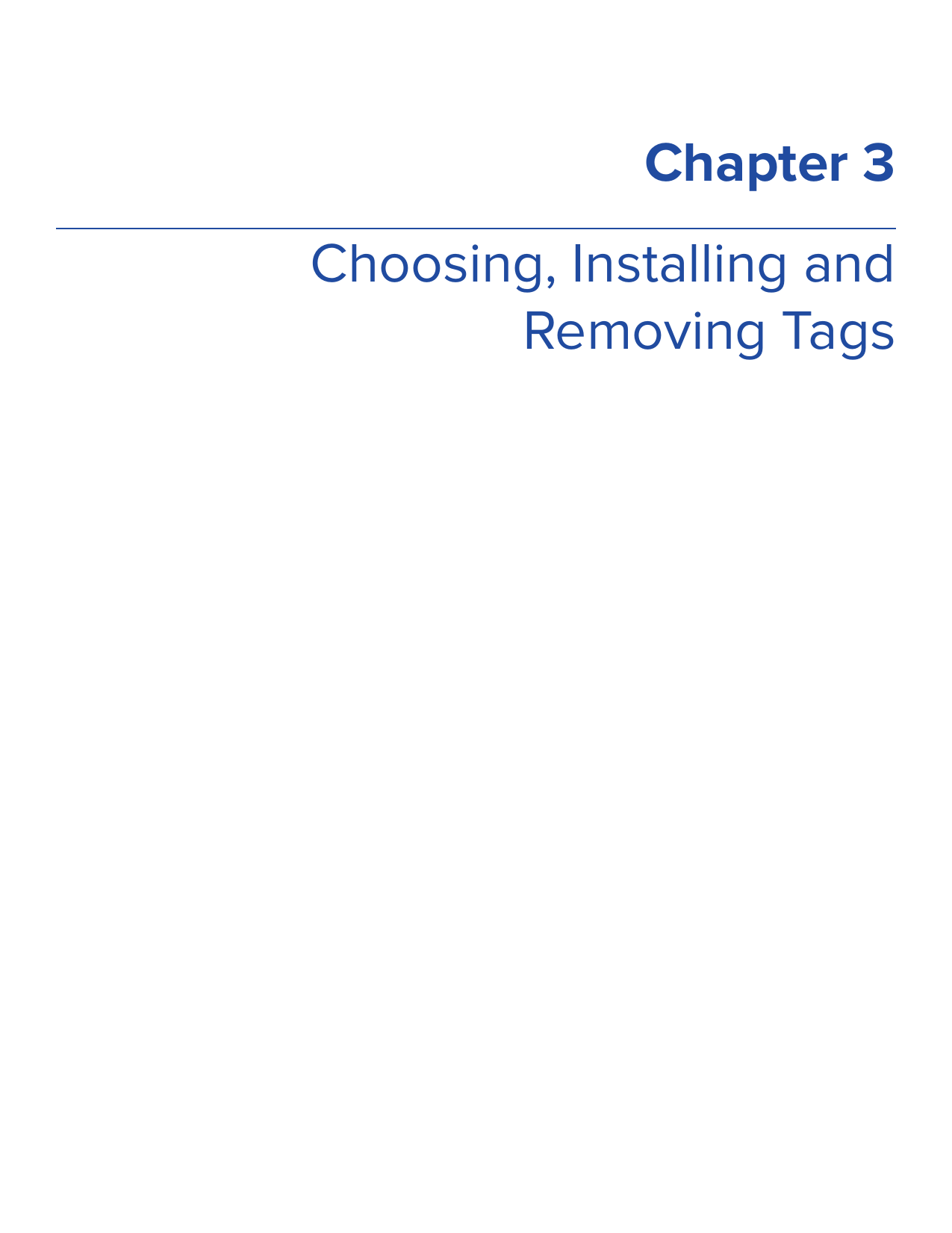 Choosing, Installing and Removing TagsChapter 3