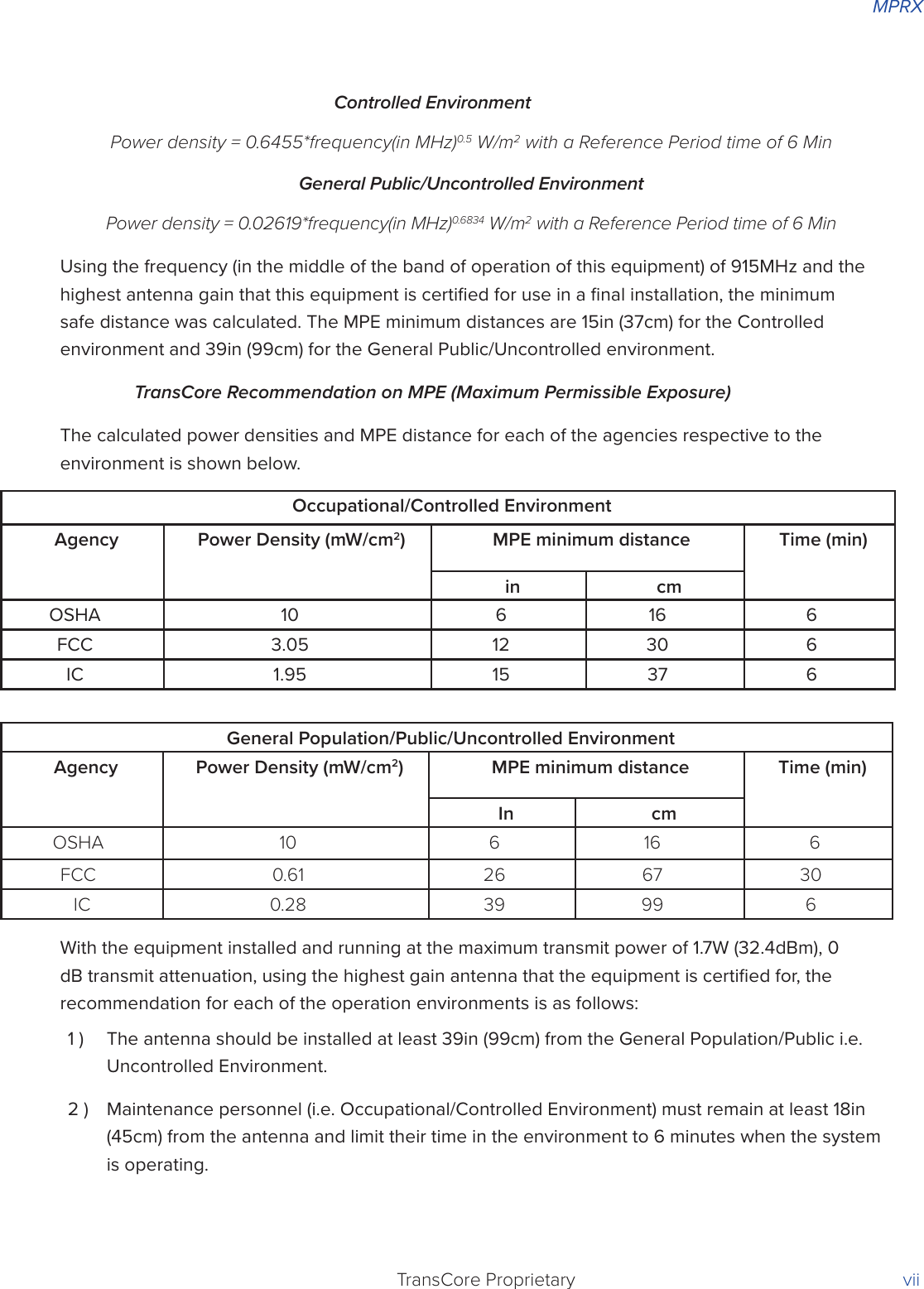 Page 7 of TransCore MPRXV1 Multiprotocol Reader Extreme User Manual A1422E Cover X5a