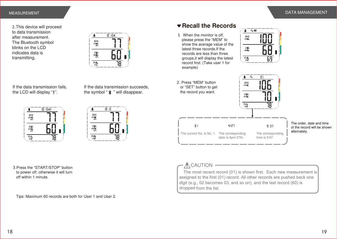 Page 11 of Transtek Medical Electronics TMB1583BS Blood Pressure Monitor User Manual TMB 1490 BT  CE                    2015 1 7       