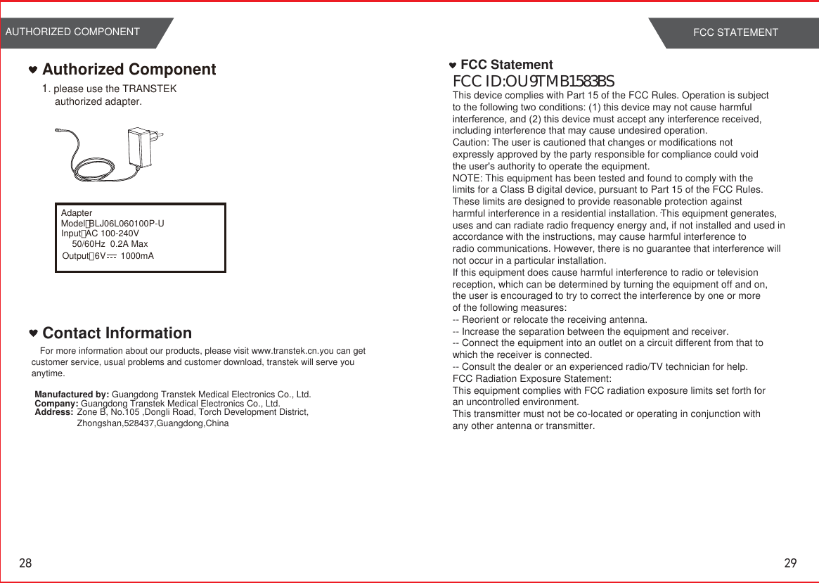 Page 16 of Transtek Medical Electronics TMB1583BS Blood Pressure Monitor User Manual TMB 1490 BT  CE                    2015 1 7       